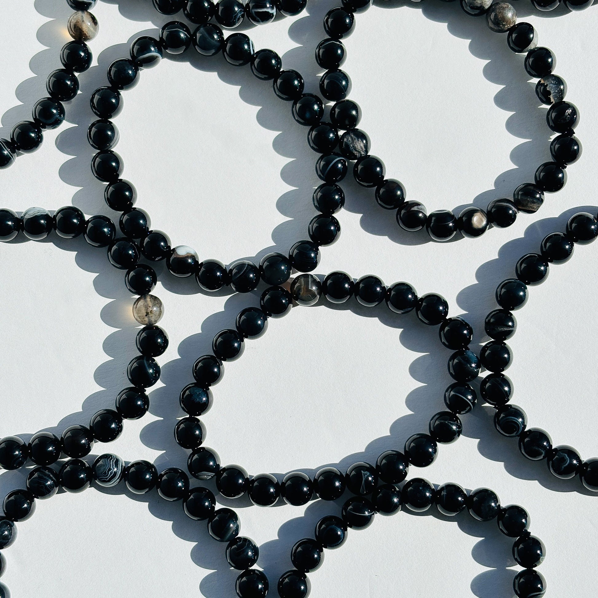 Banded Black Onyx Crystal Handmade Bracelet