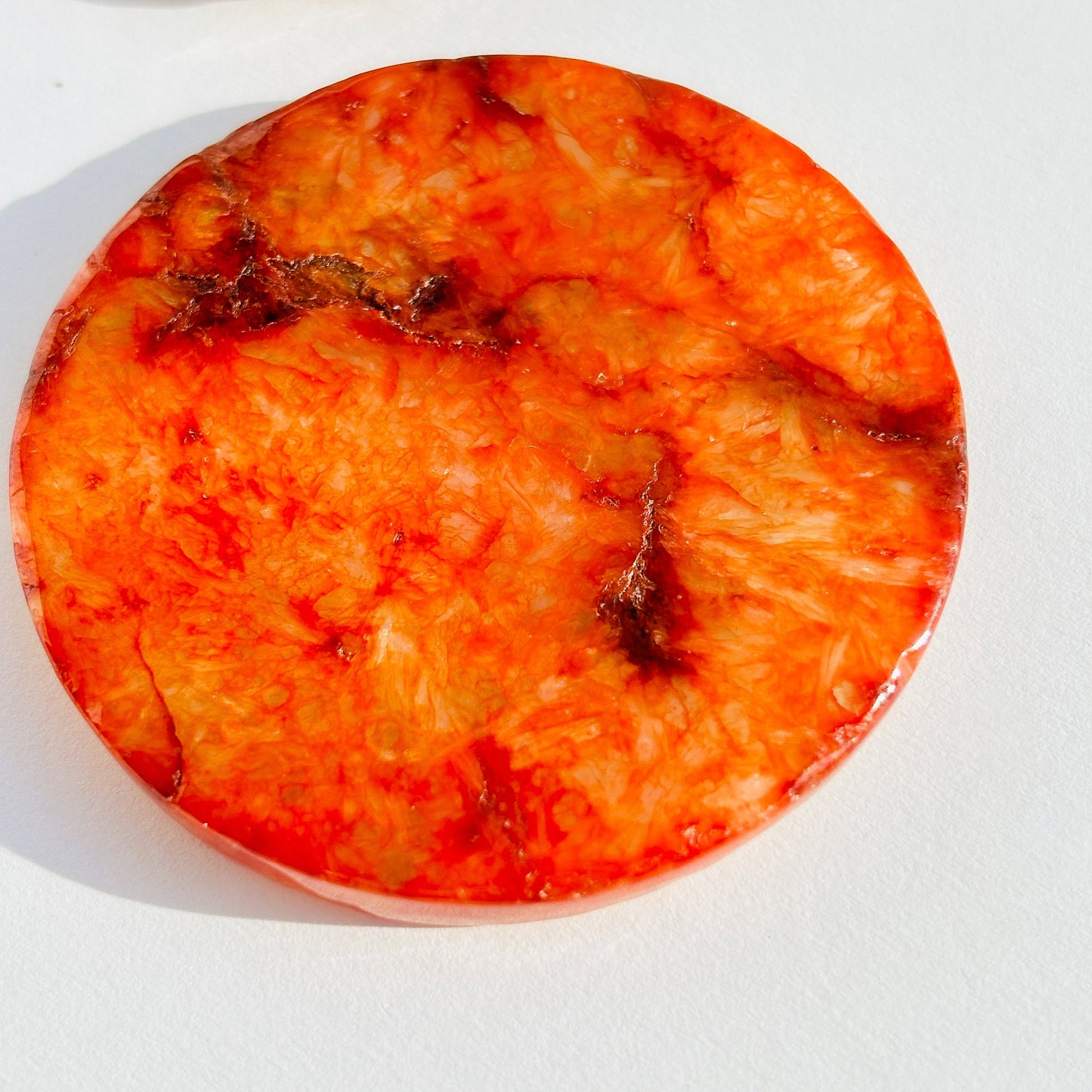 Orange Jade Sitting Buddha Crystal Cabochon