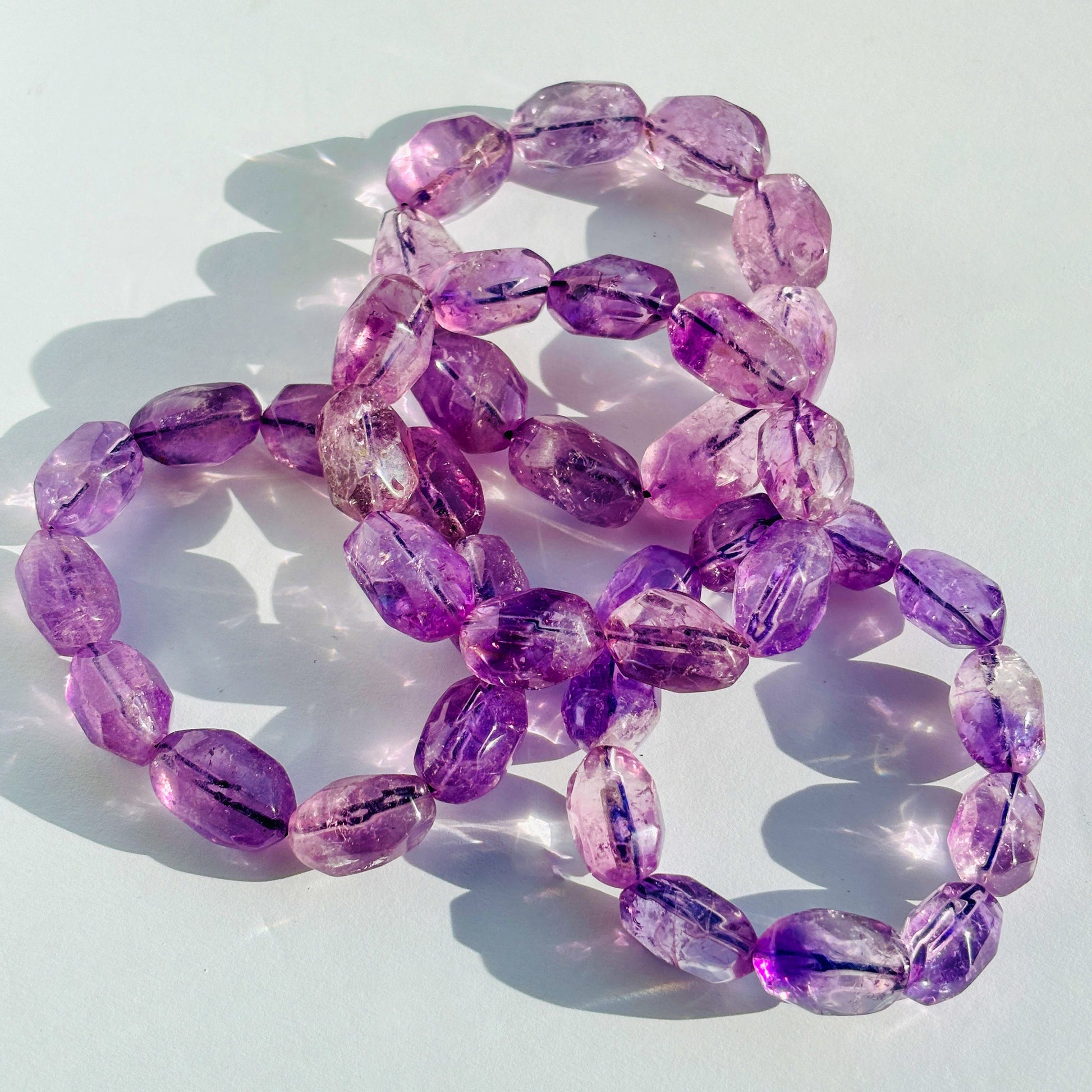 Amethyst Faceted Crystal Bracelet