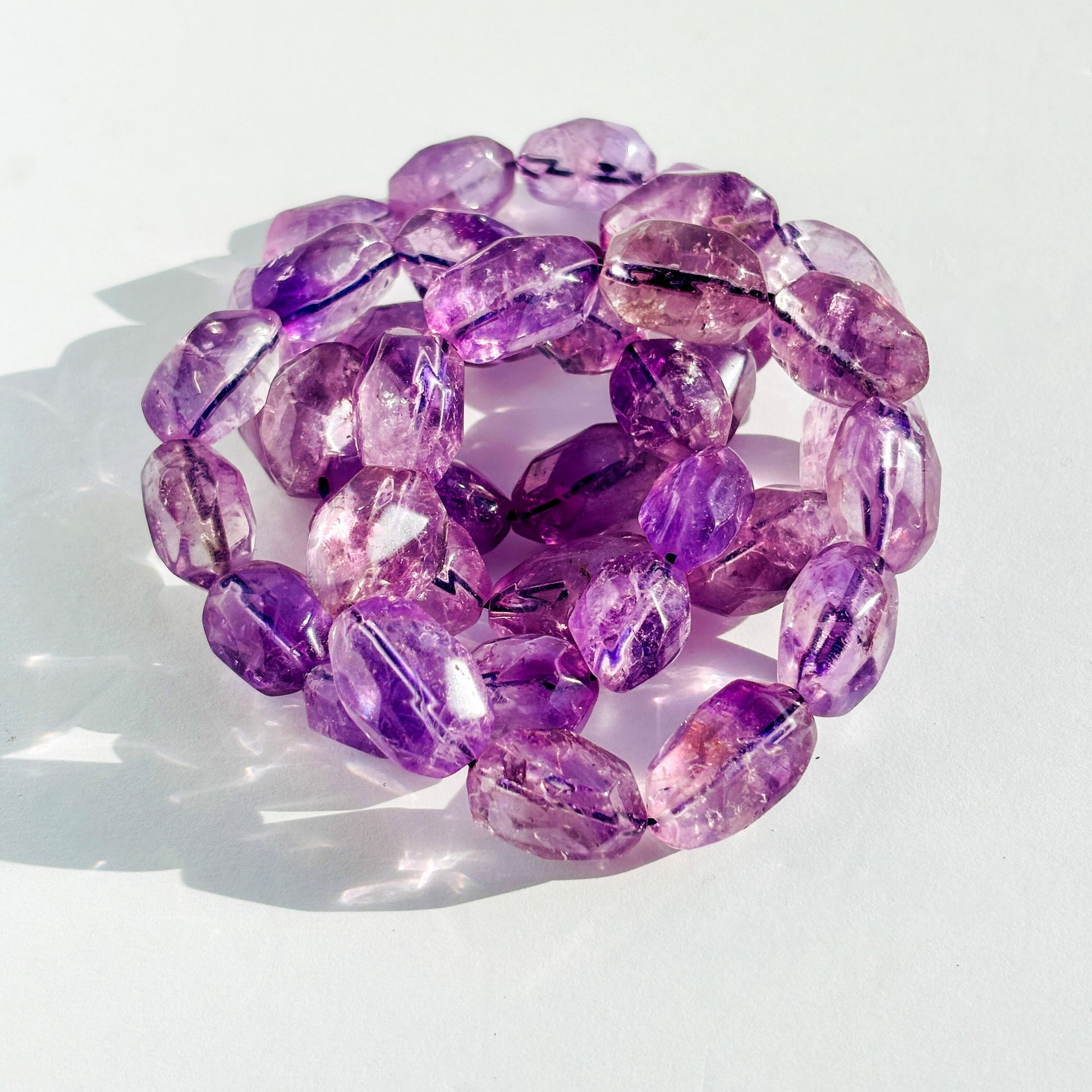 Amethyst Faceted Crystal Bracelet