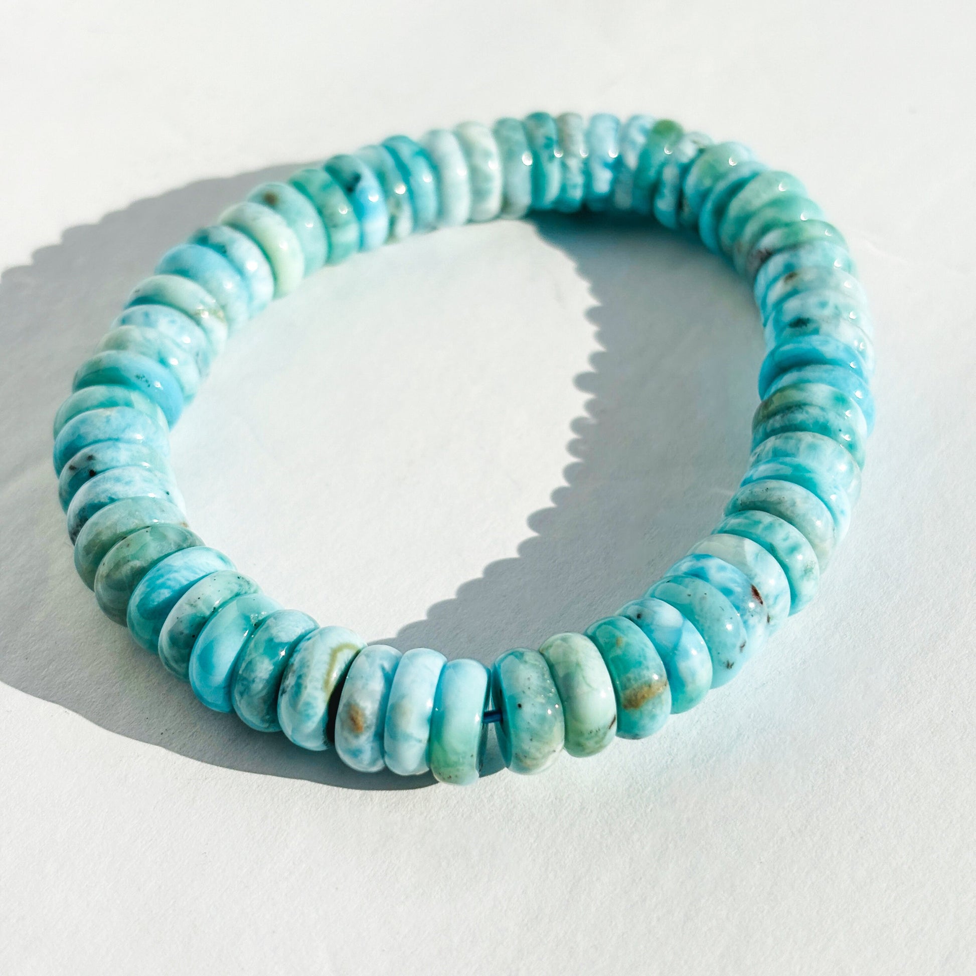 Larimar Crystal Gemstone Handmade Bracelet