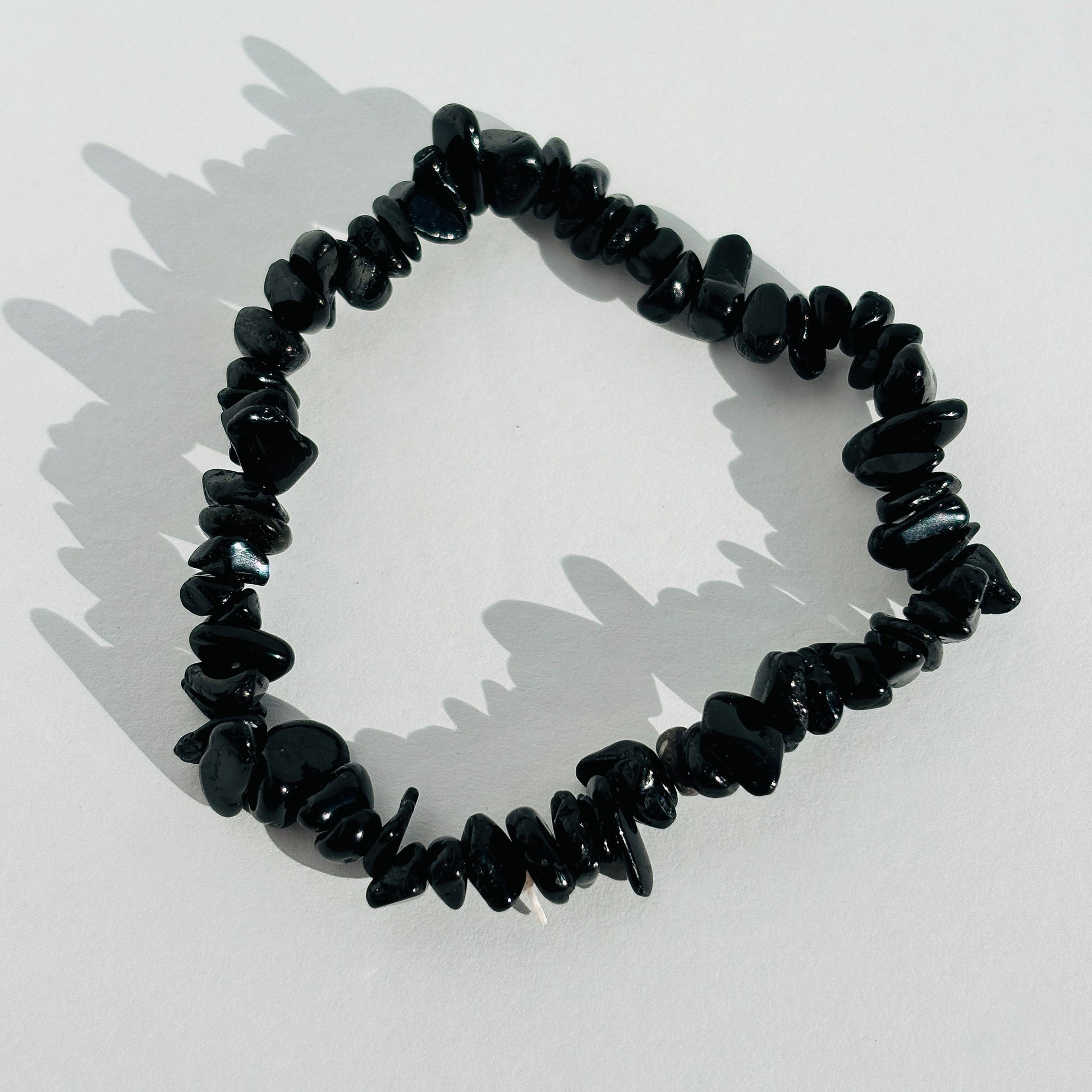 Black Tourmaline Crystal Chip Bracelet