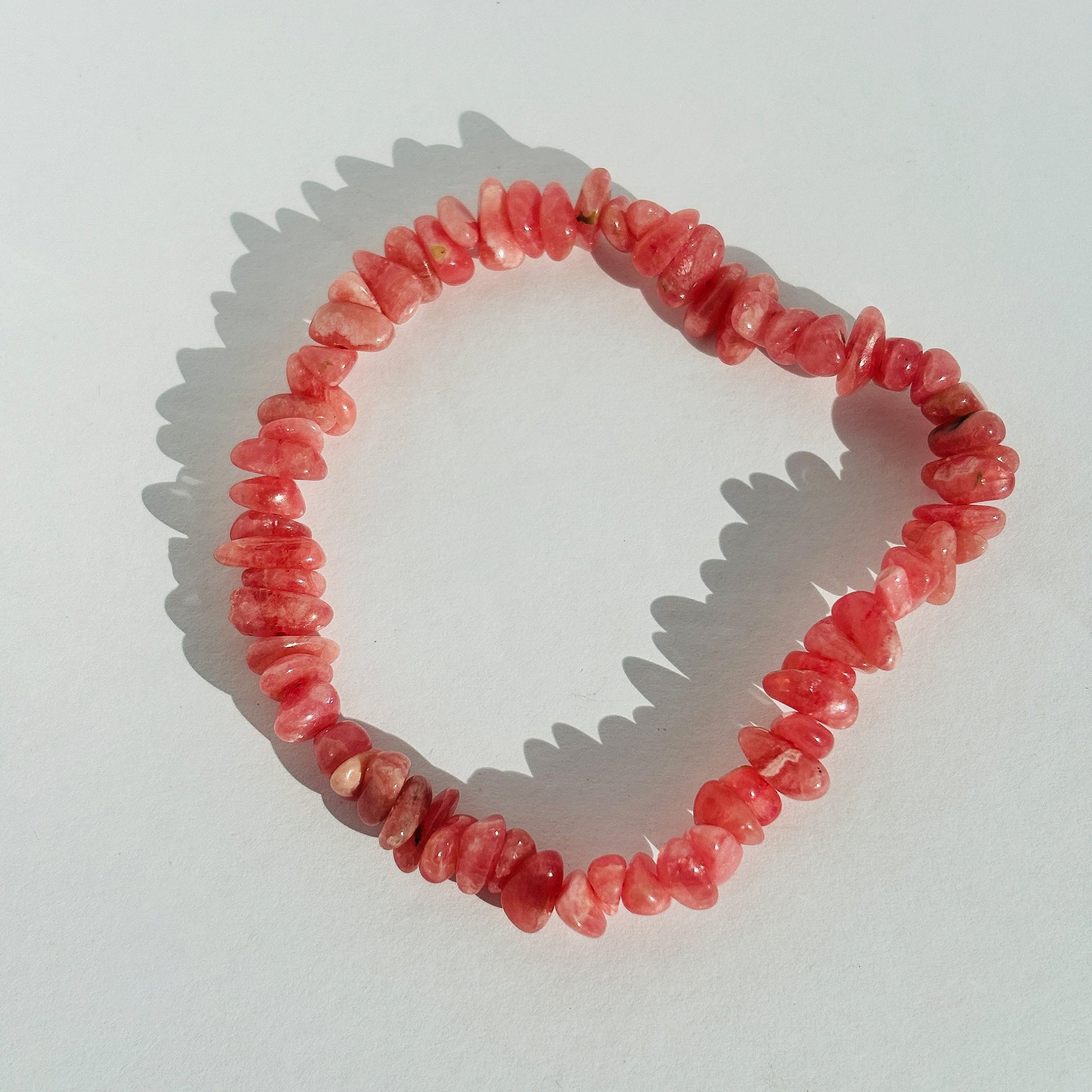 Rhodochrosite Crystal Chip Bracelet