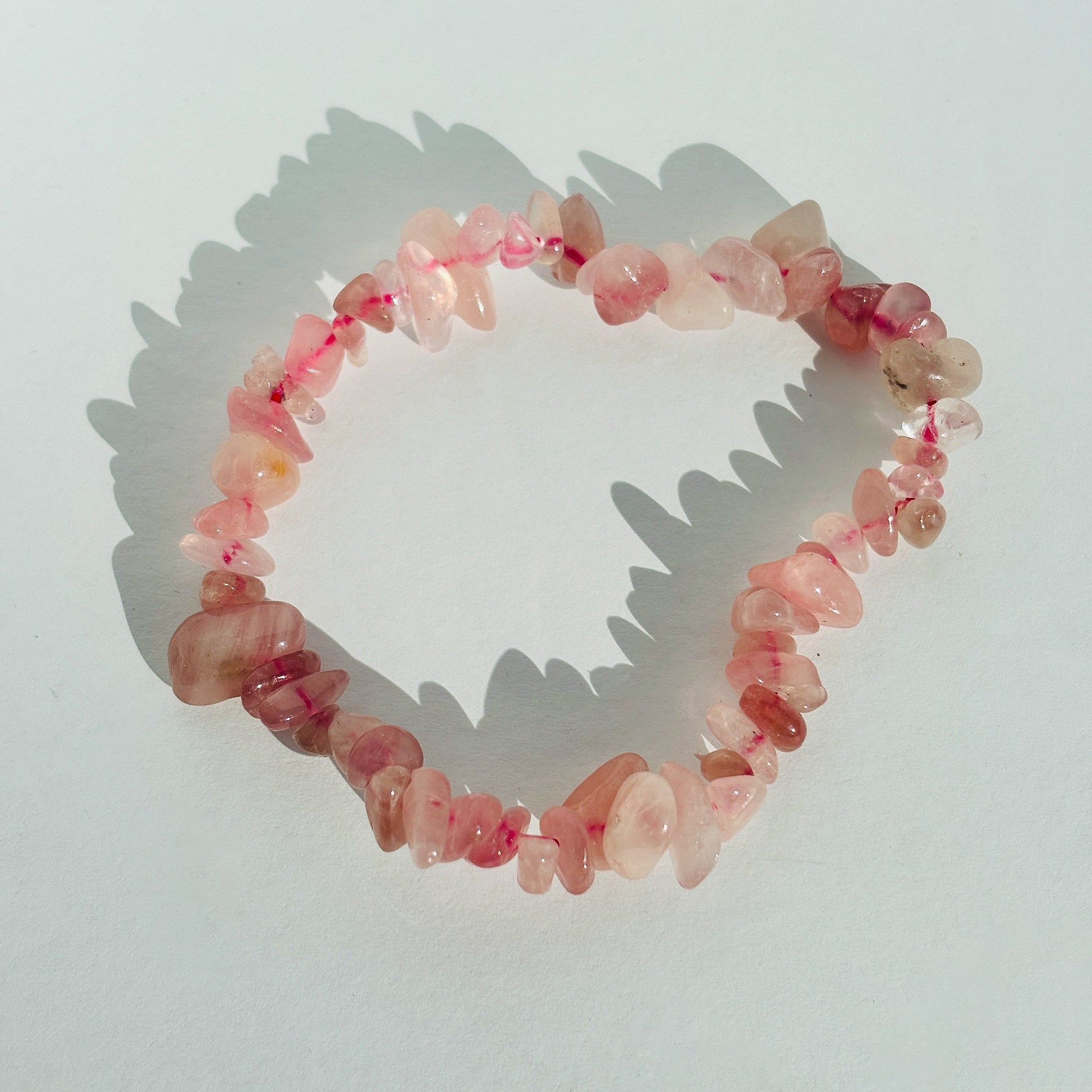 Rose Quartz Crystal Chip Bracelet