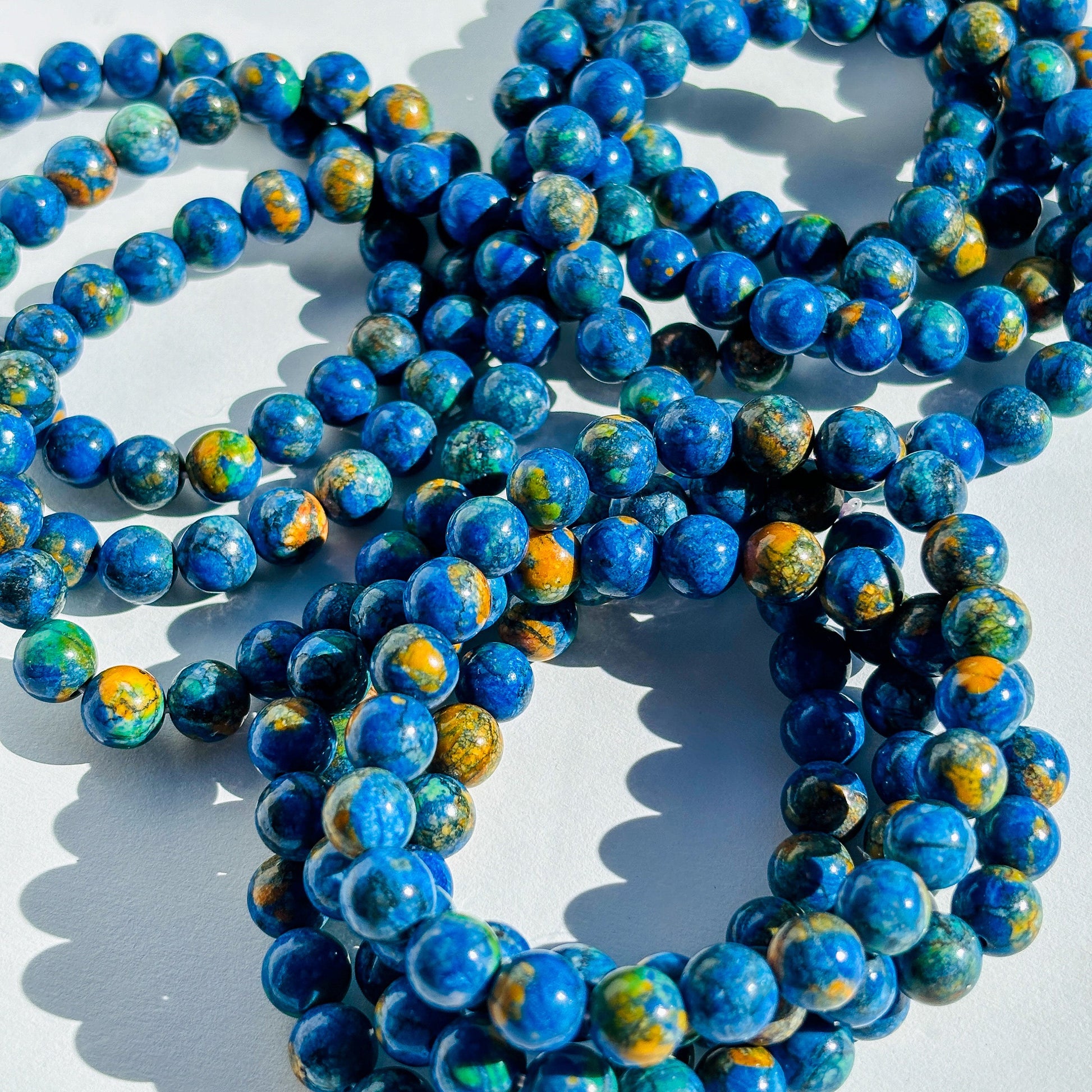 Azurite Malachite Crystal Stretch Bracelet