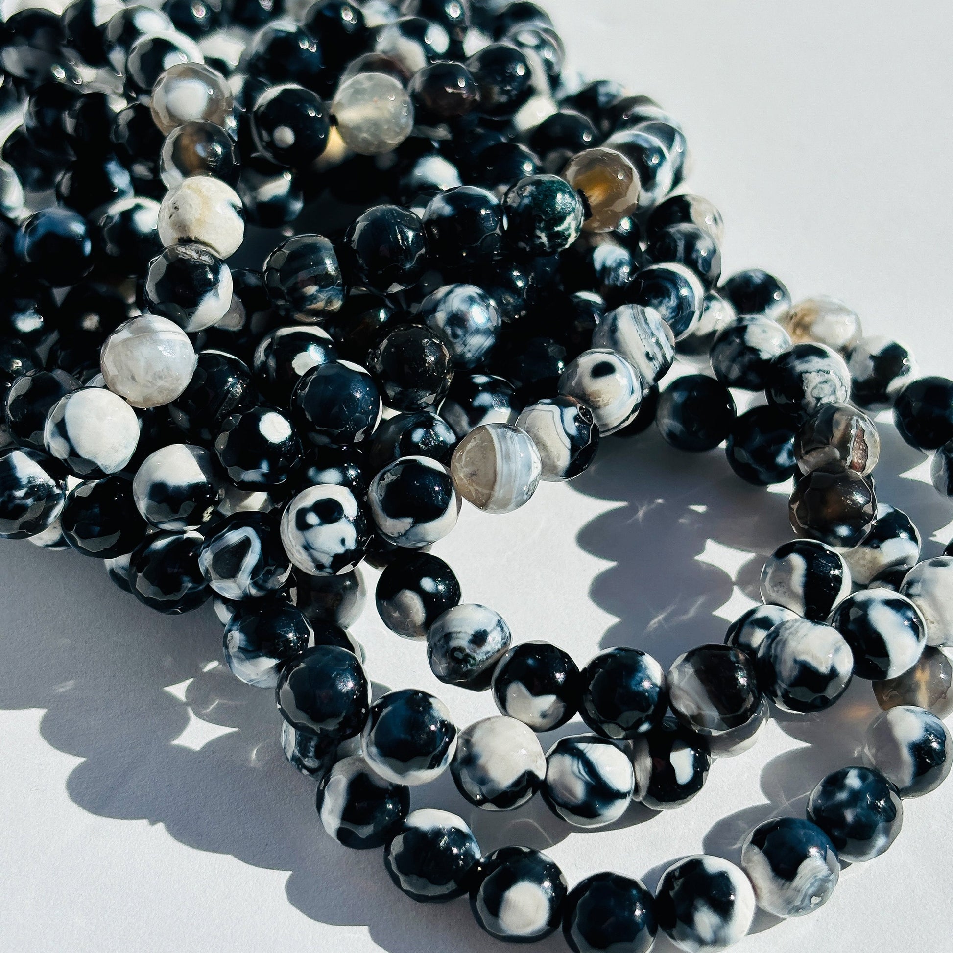 Faceted Orca Agate Crystal Handmade Bracelet