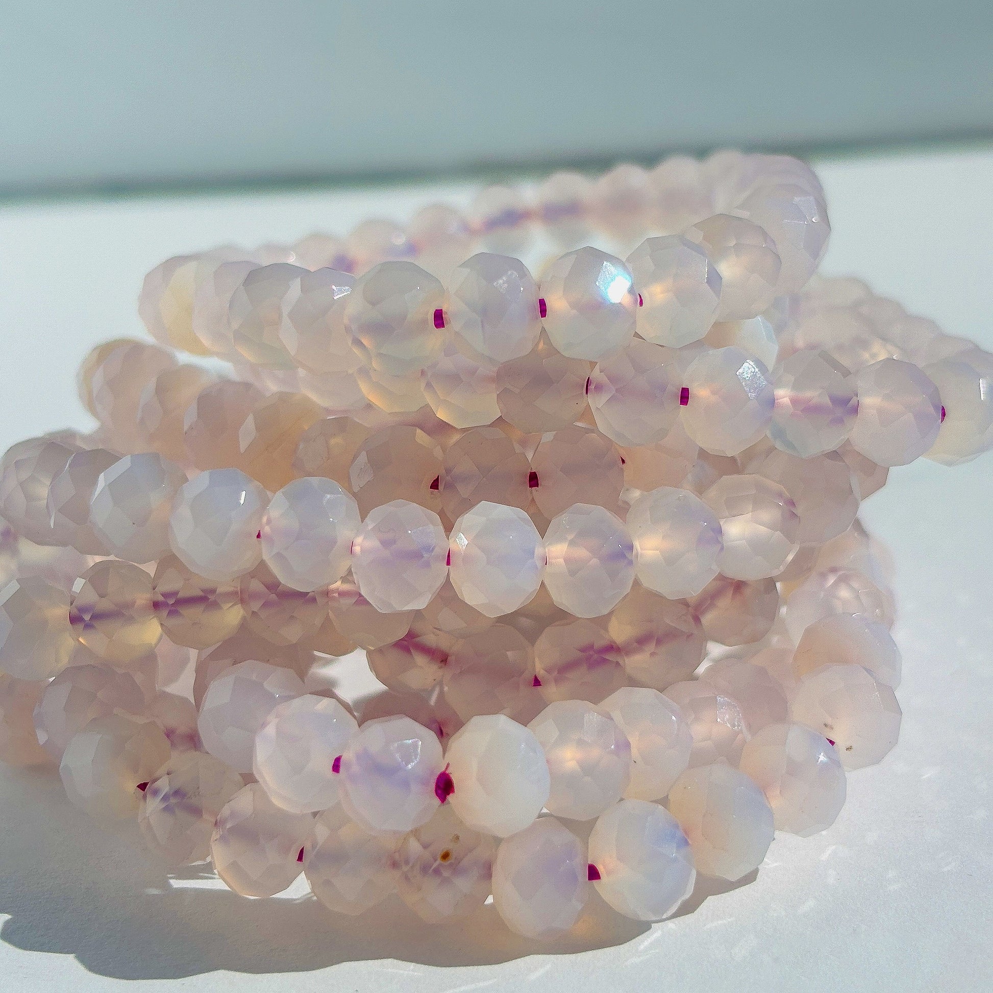 Milky Lavender Moon Quartz Faceted Bracelet