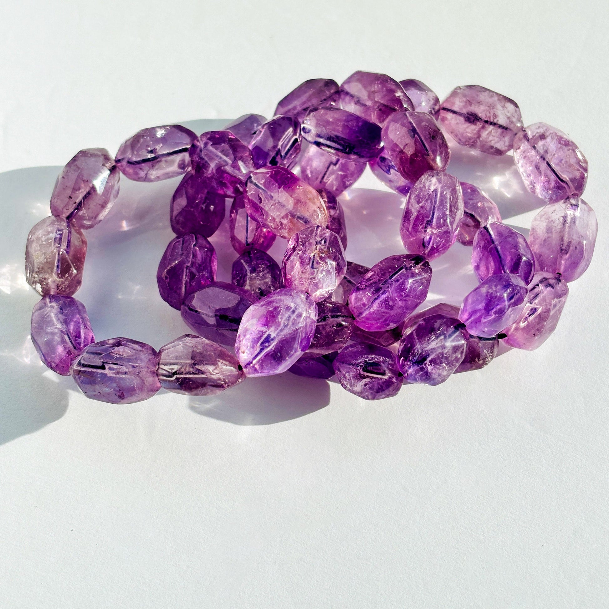 Amethyst Faceted Crystal Bracelet