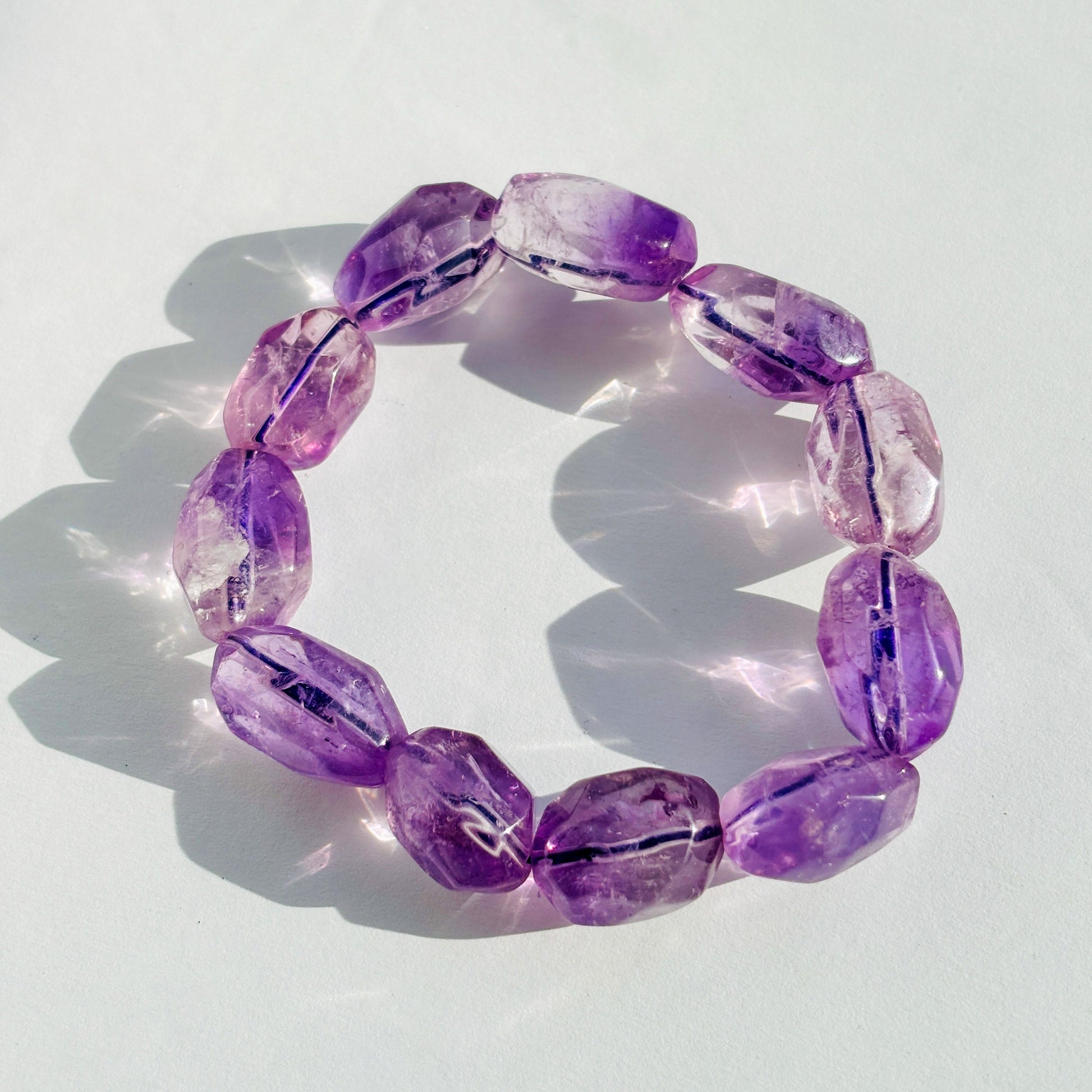 Amethyst Faceted Crystal Bracelet