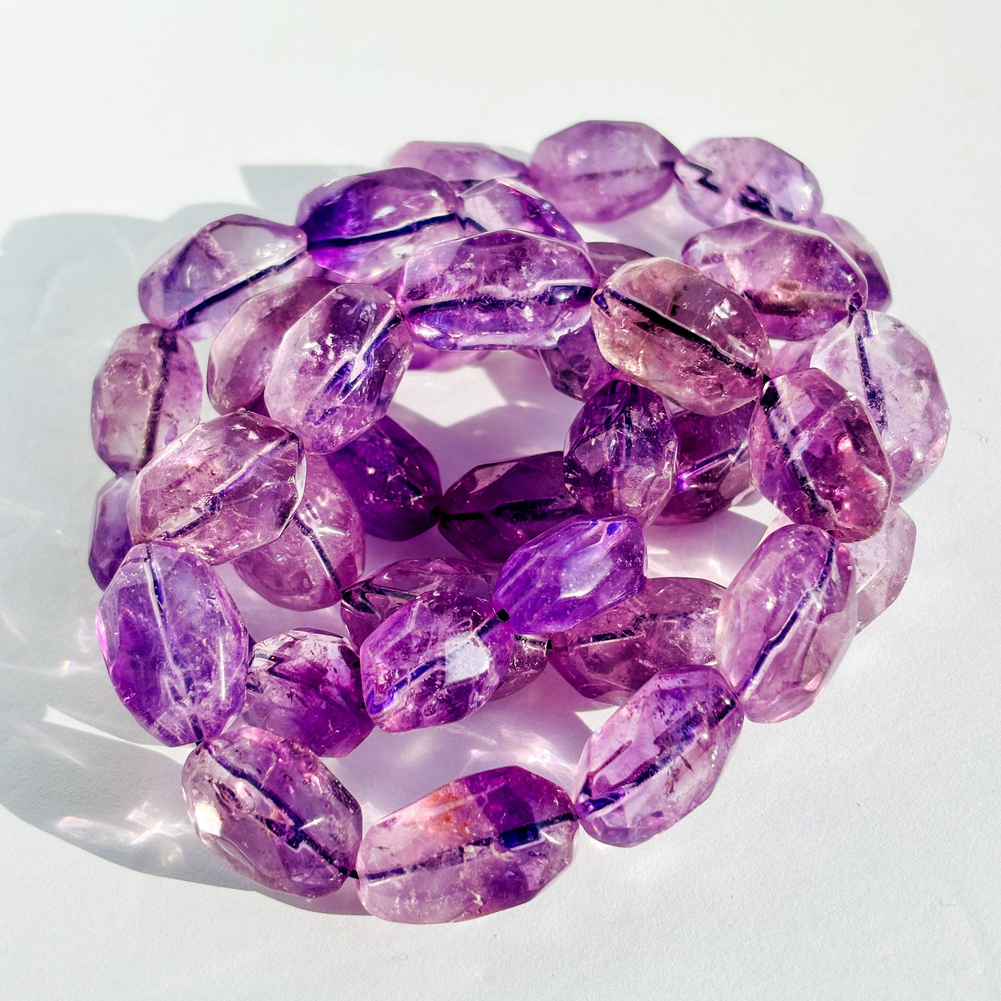 Amethyst Faceted Crystal Bracelet