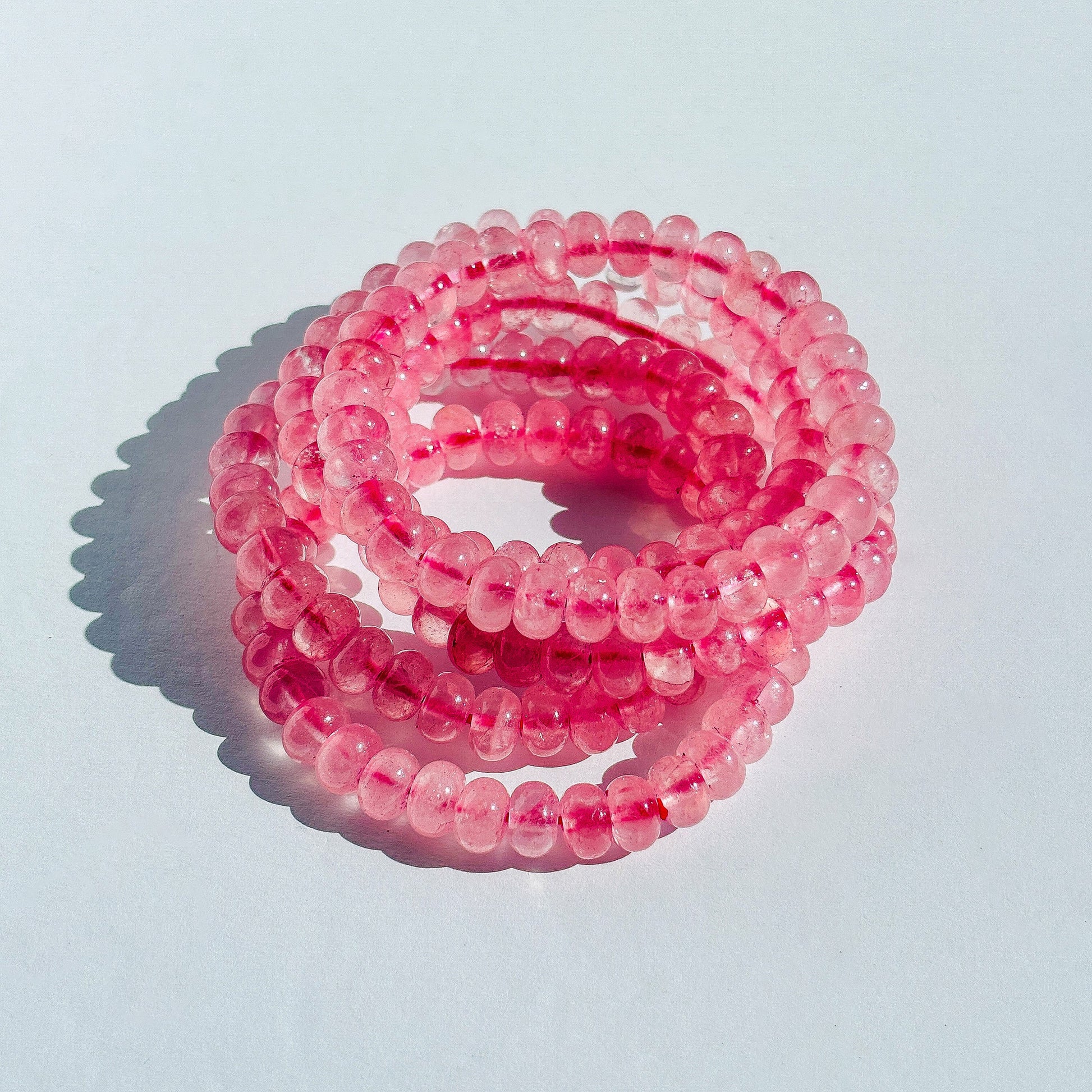 Pink Rose Quartz Crystal Stretch Bracelet