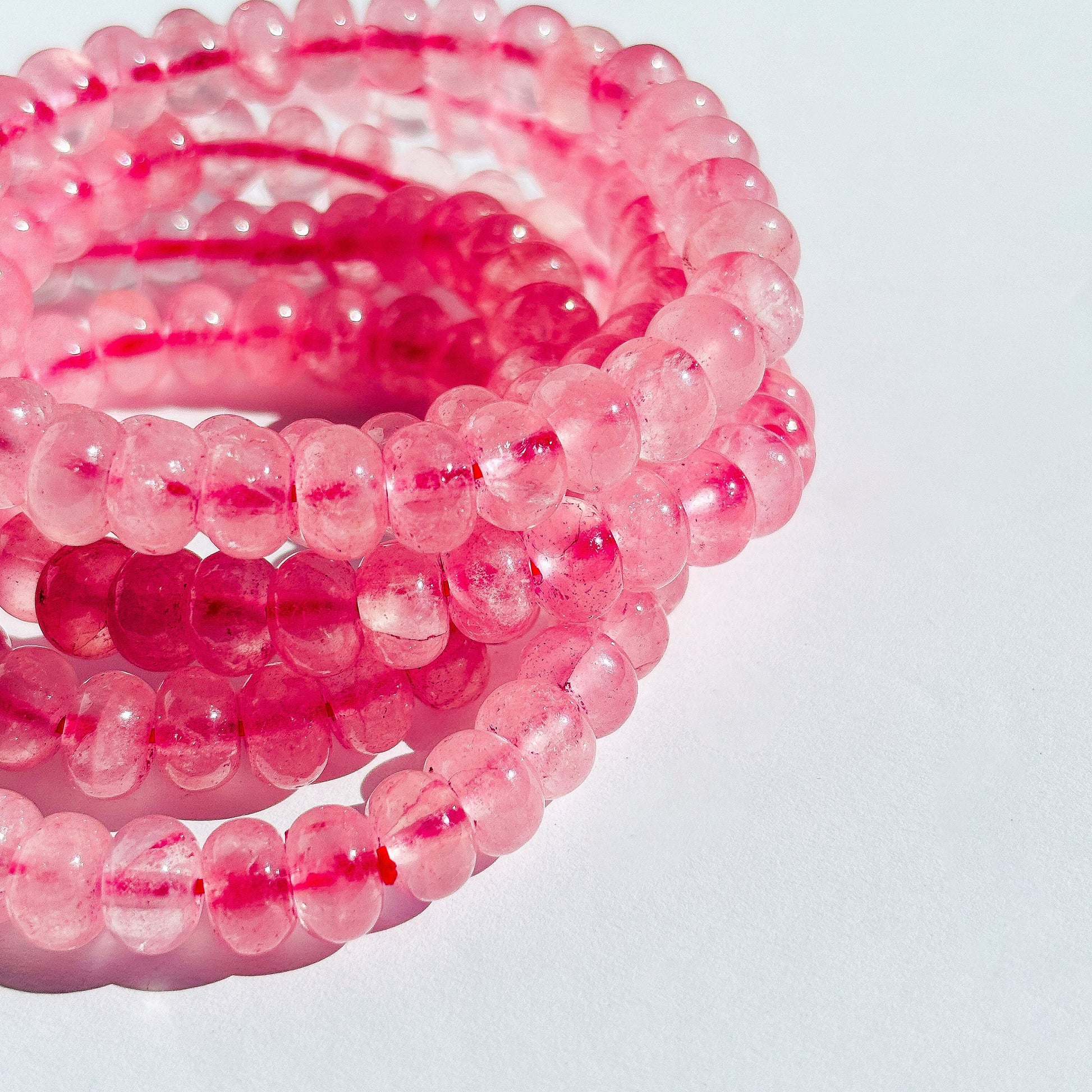 Pink Rose Quartz Crystal Stretch Bracelet