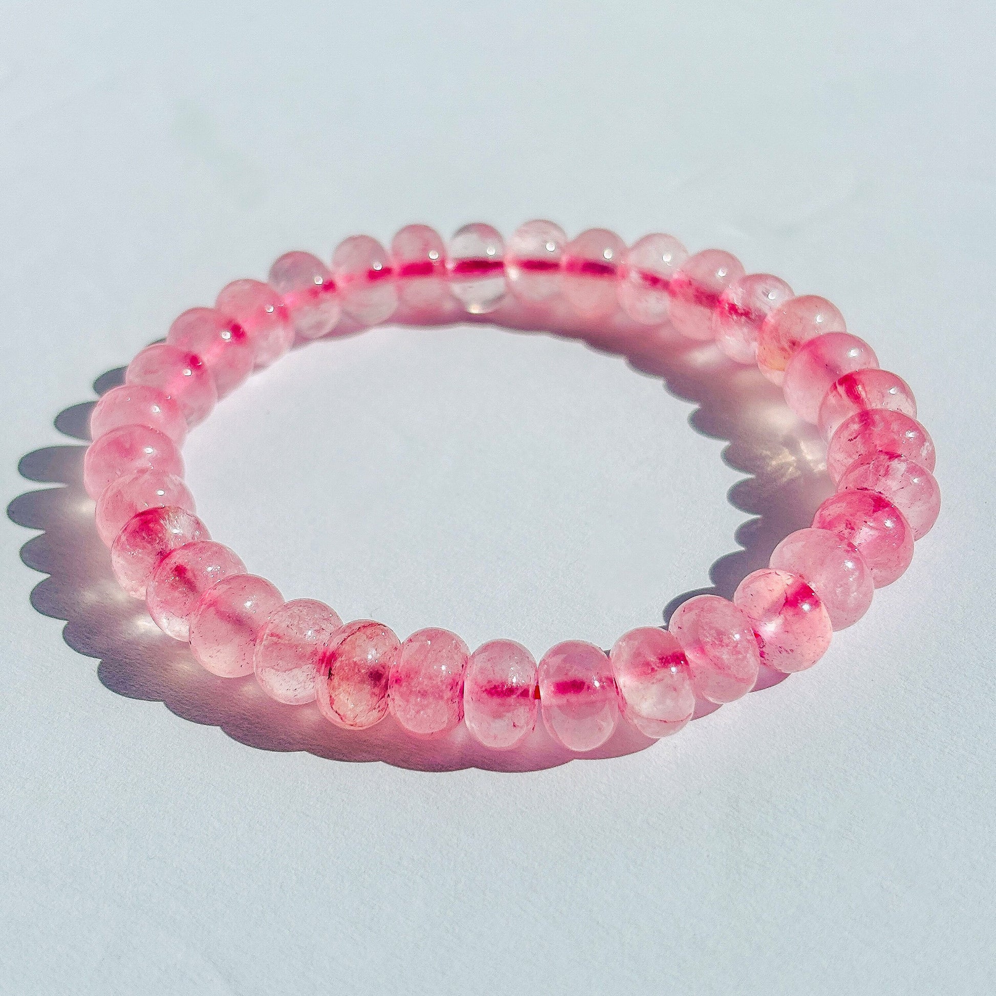 Pink Rose Quartz Crystal Stretch Bracelet