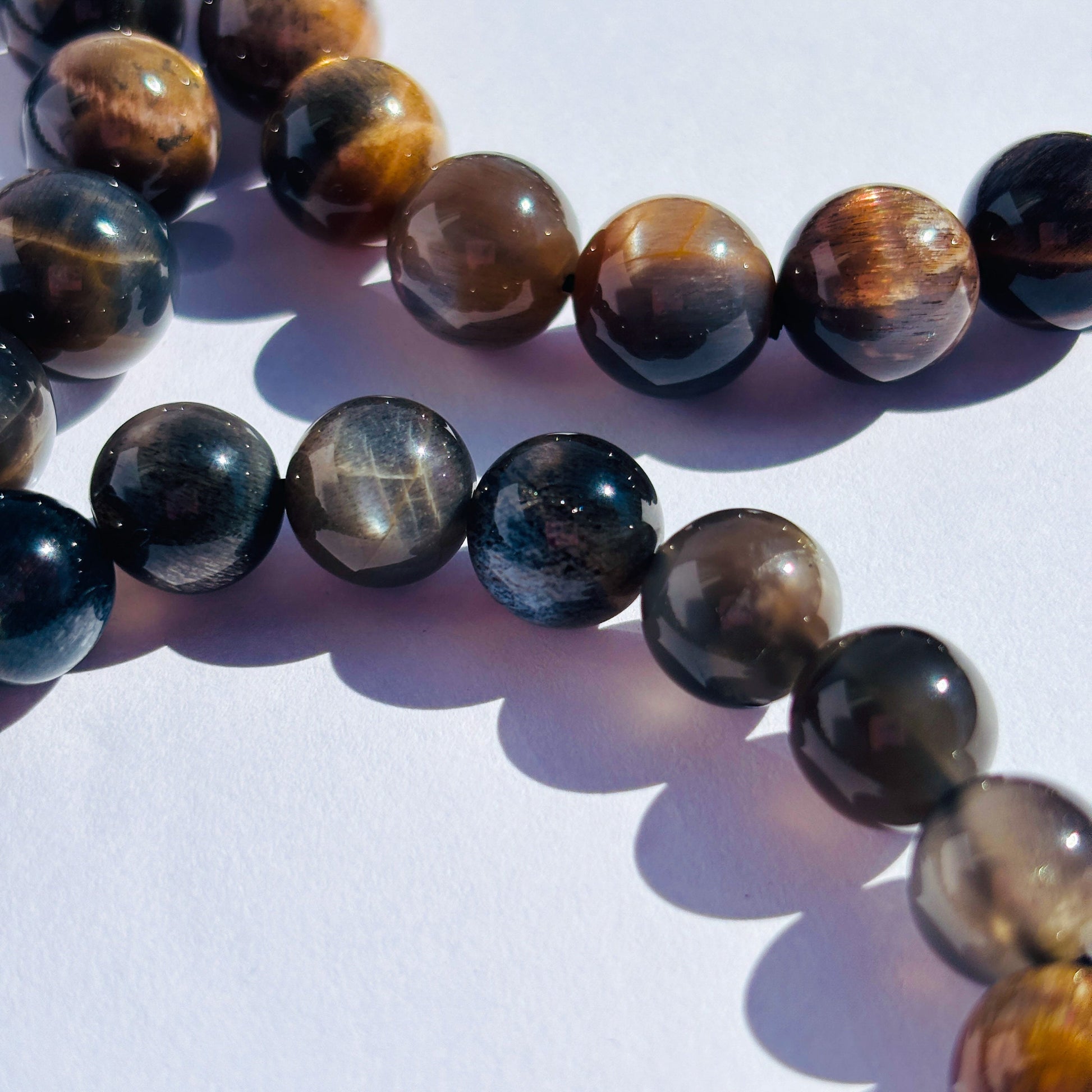 Black Moonstone Crystal Handmade Stretch Bracelet