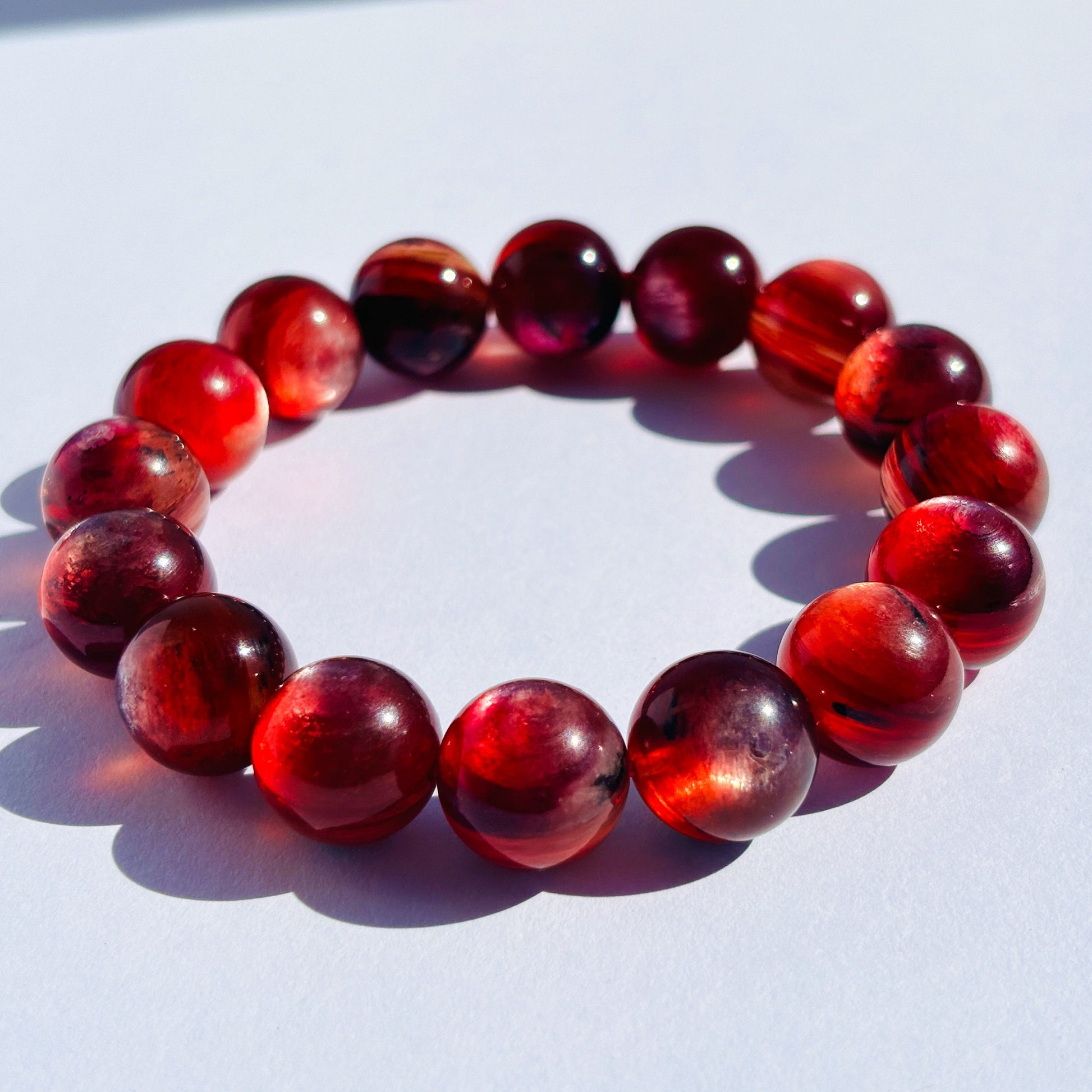 Juicy Deep Pink Mica Chunky Crystal Bracelet