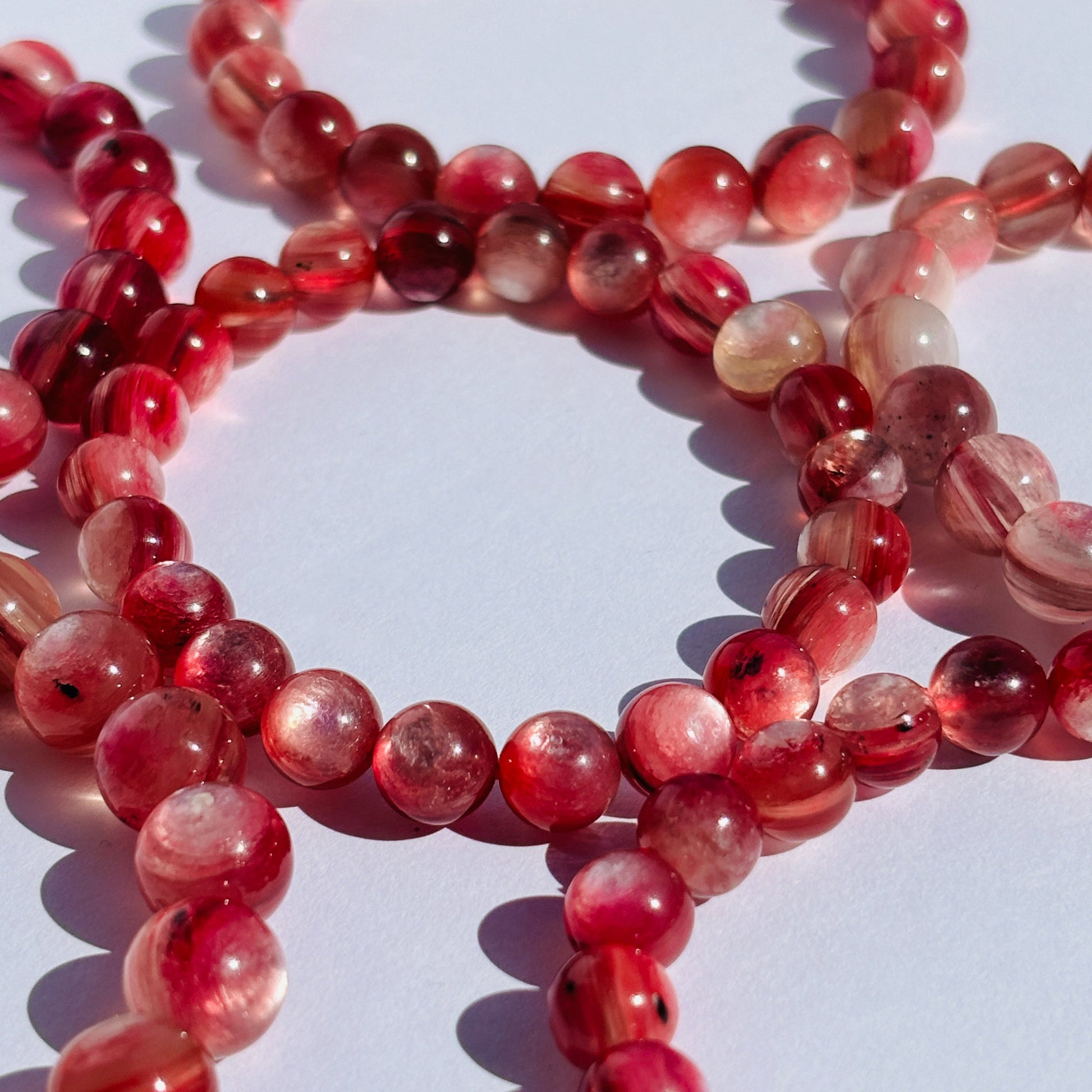 Pink Mica Crystal Bracelet