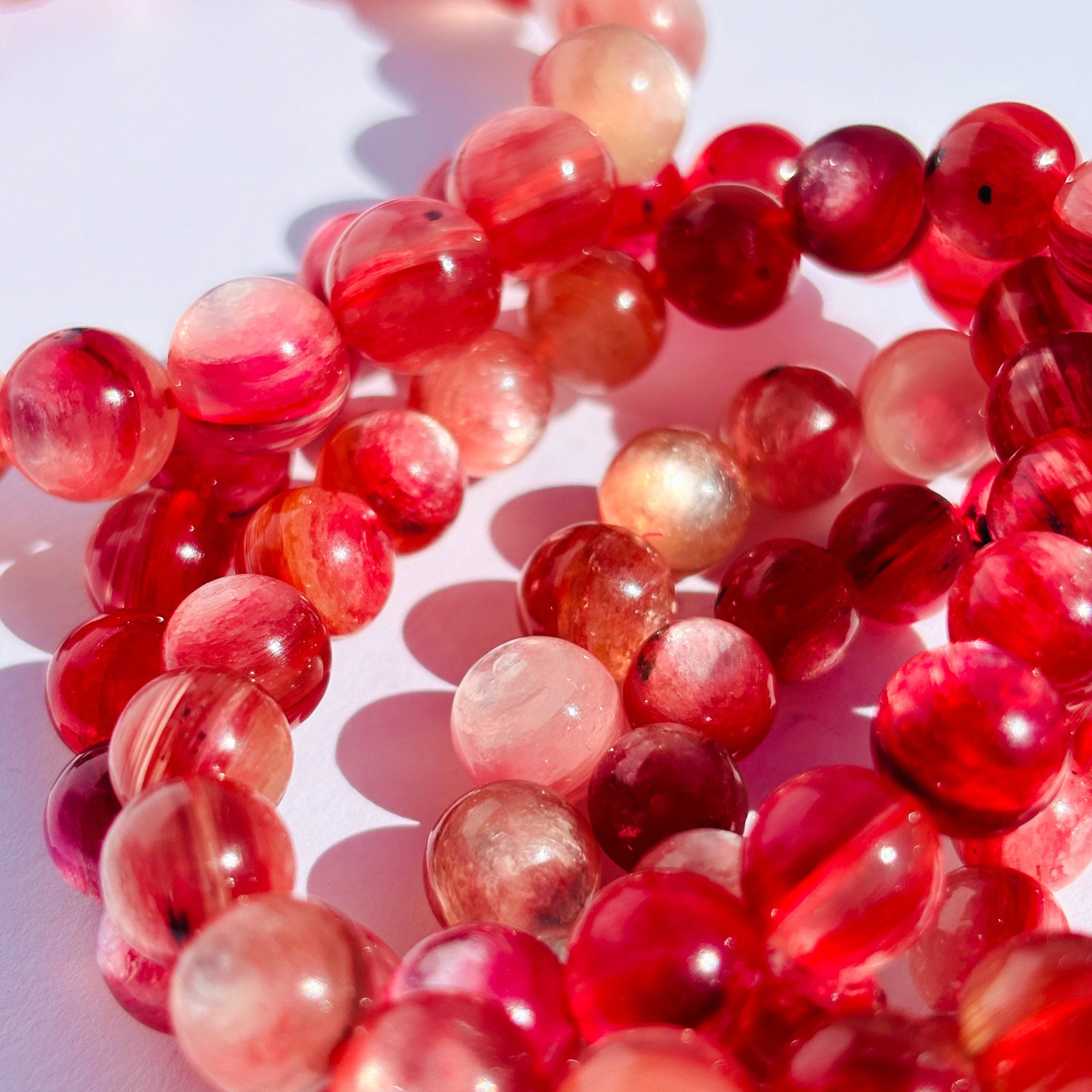 Pink Mica Crystal Bracelet