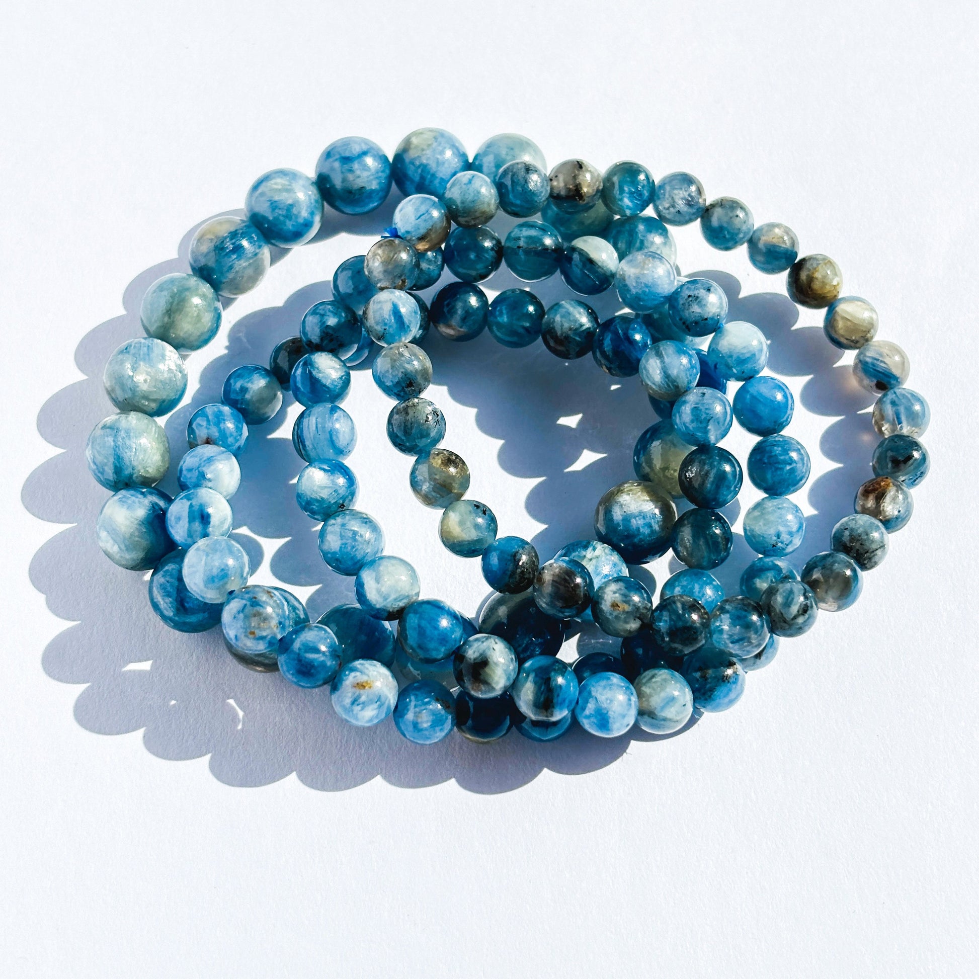 Icy Blue Kyanite Crystal Gemstone Stretch Bracelet