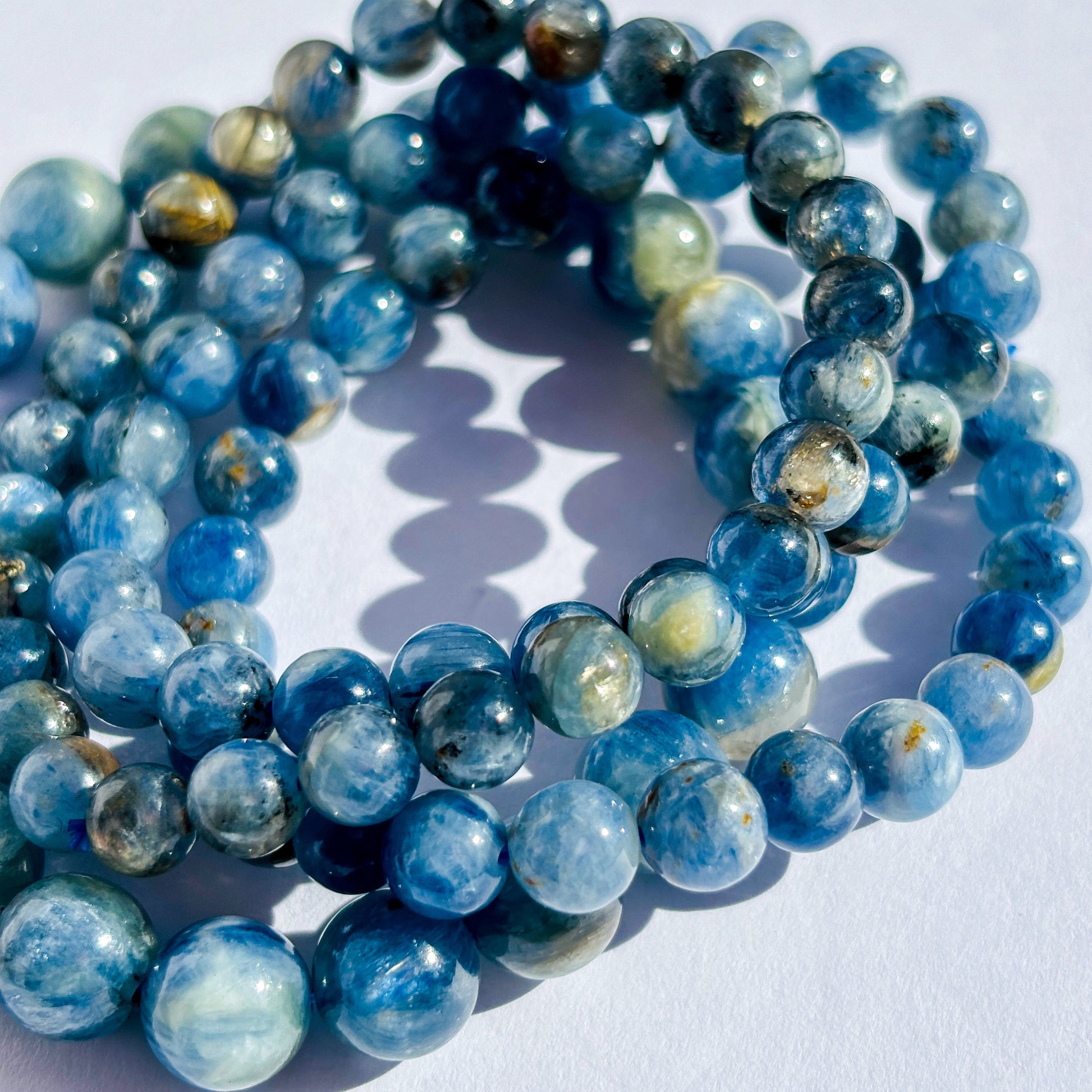 Icy Blue Kyanite Crystal Gemstone Stretch Bracelet