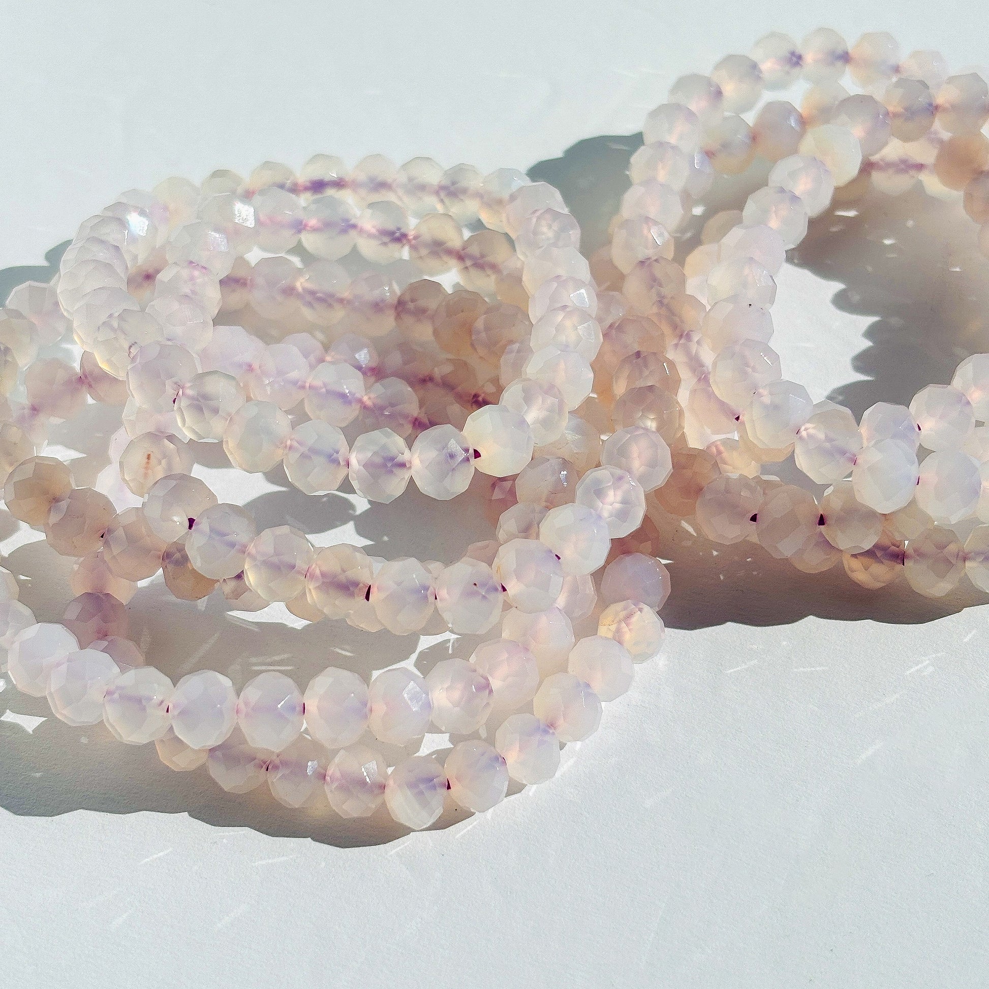 Milky Lavender Moon Quartz Faceted Bracelet