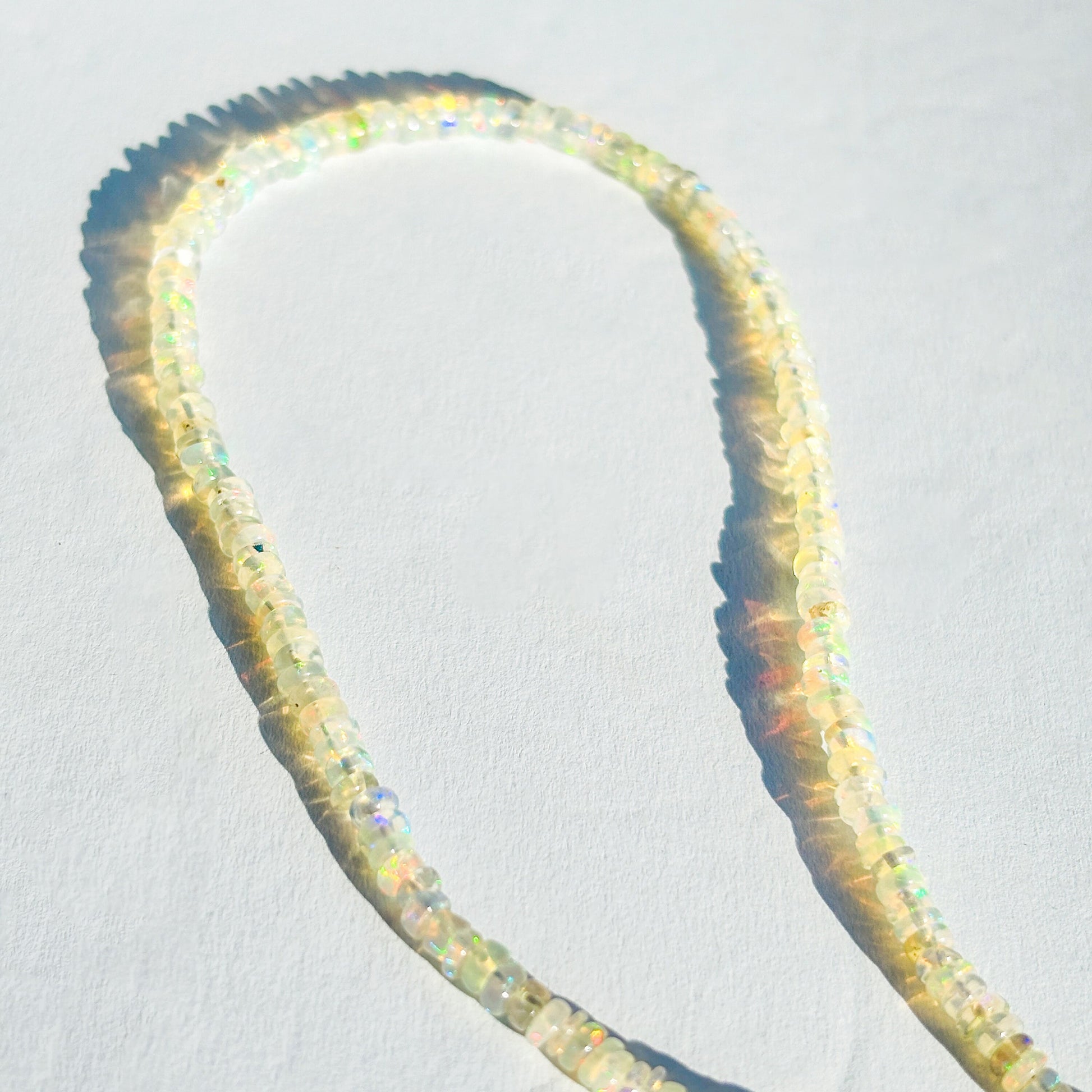 Ethiopian White Opal Sterling Silver Choker