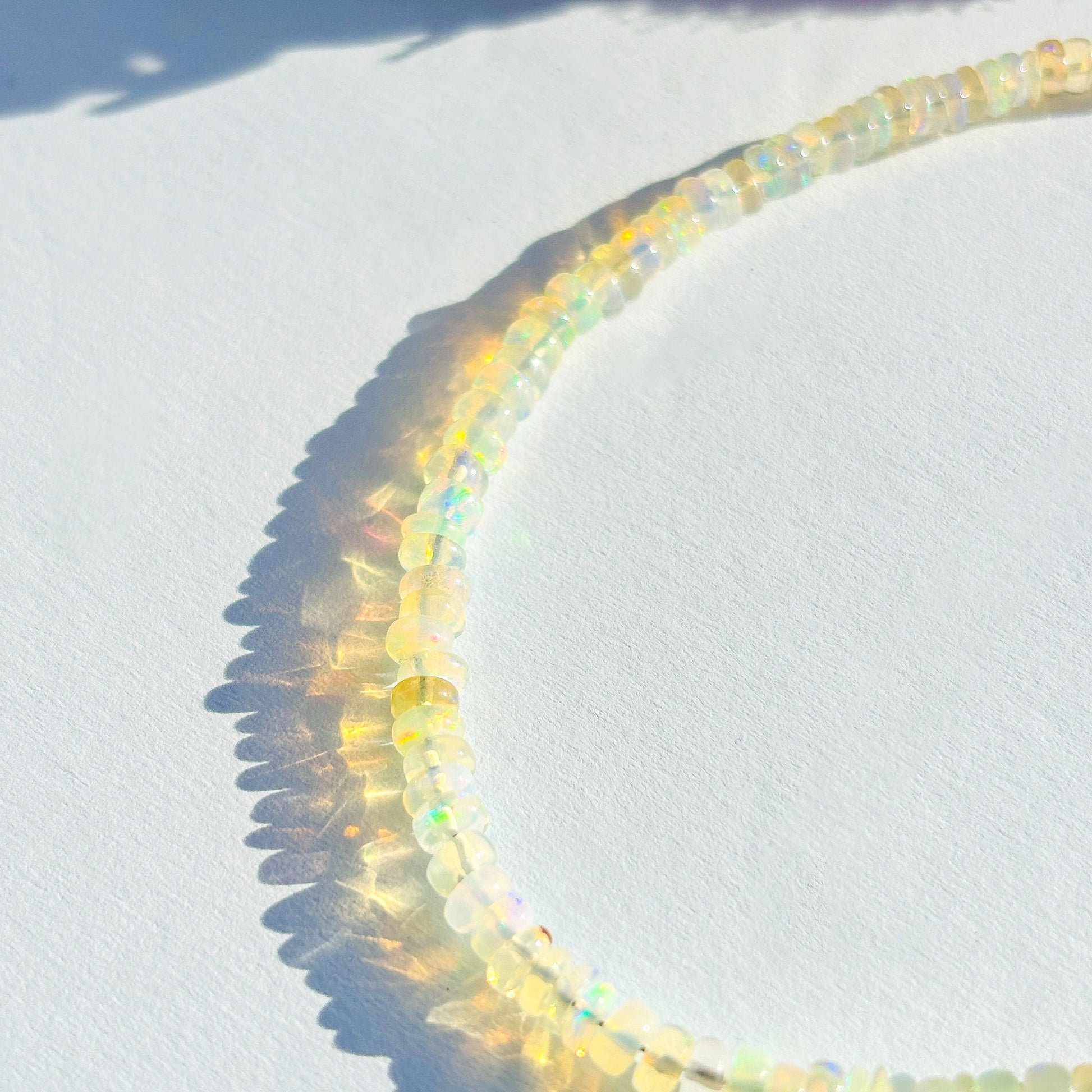 Ethiopian White Opal Sterling Silver Choker