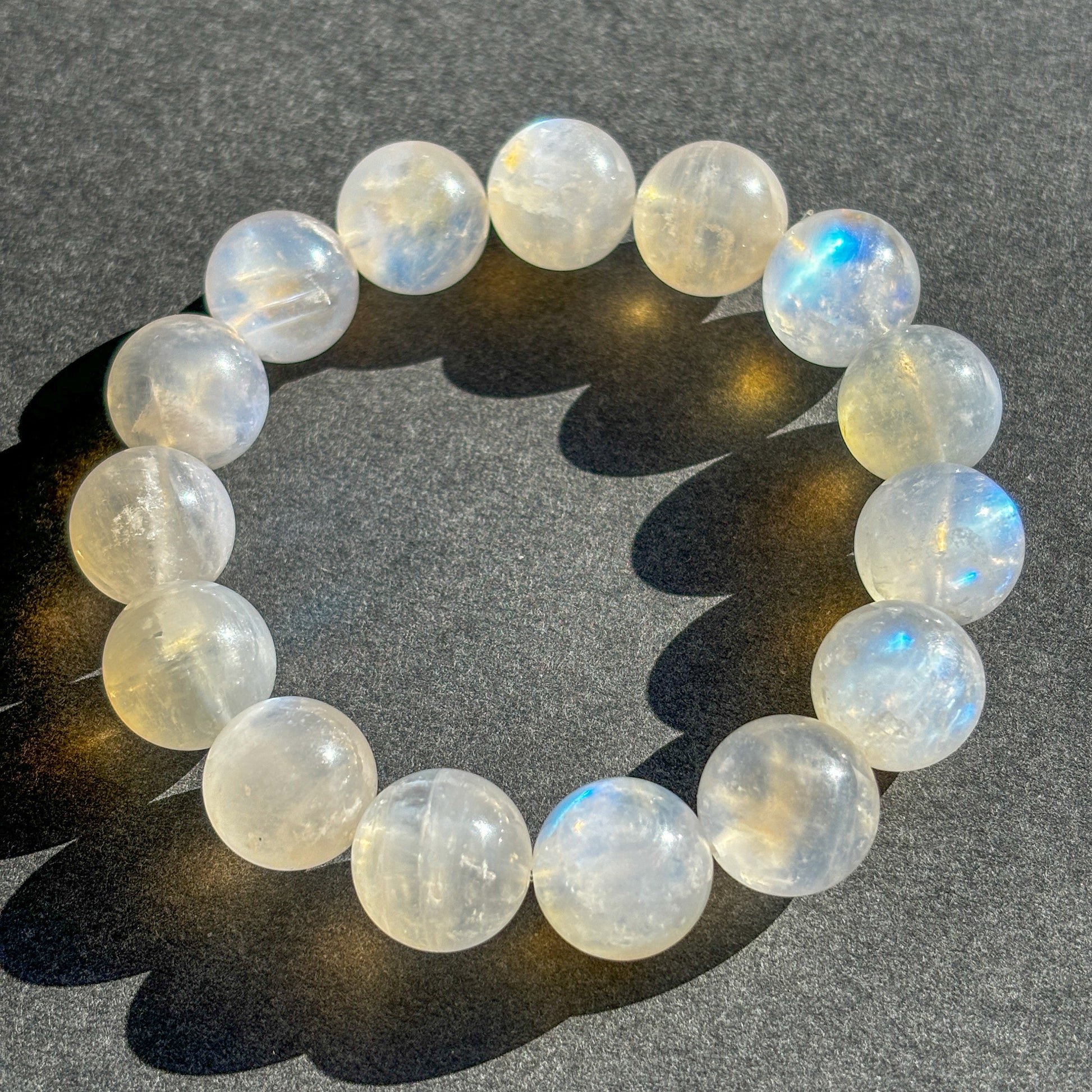 Rainbow Moonstone Crystal Chunky Bracelet
