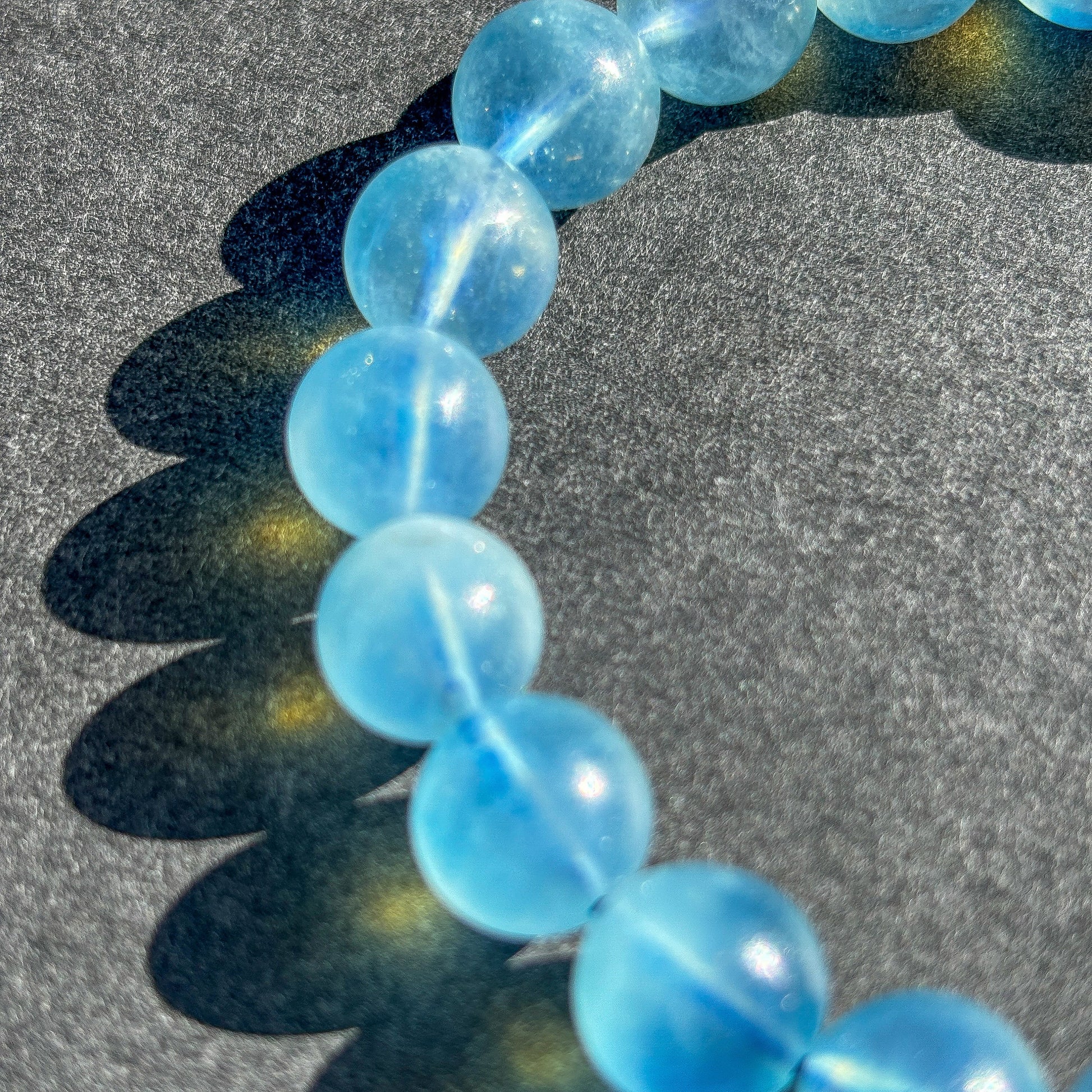 Aquamarine with Girasol Crystal Stretch Gemstone Bracelet