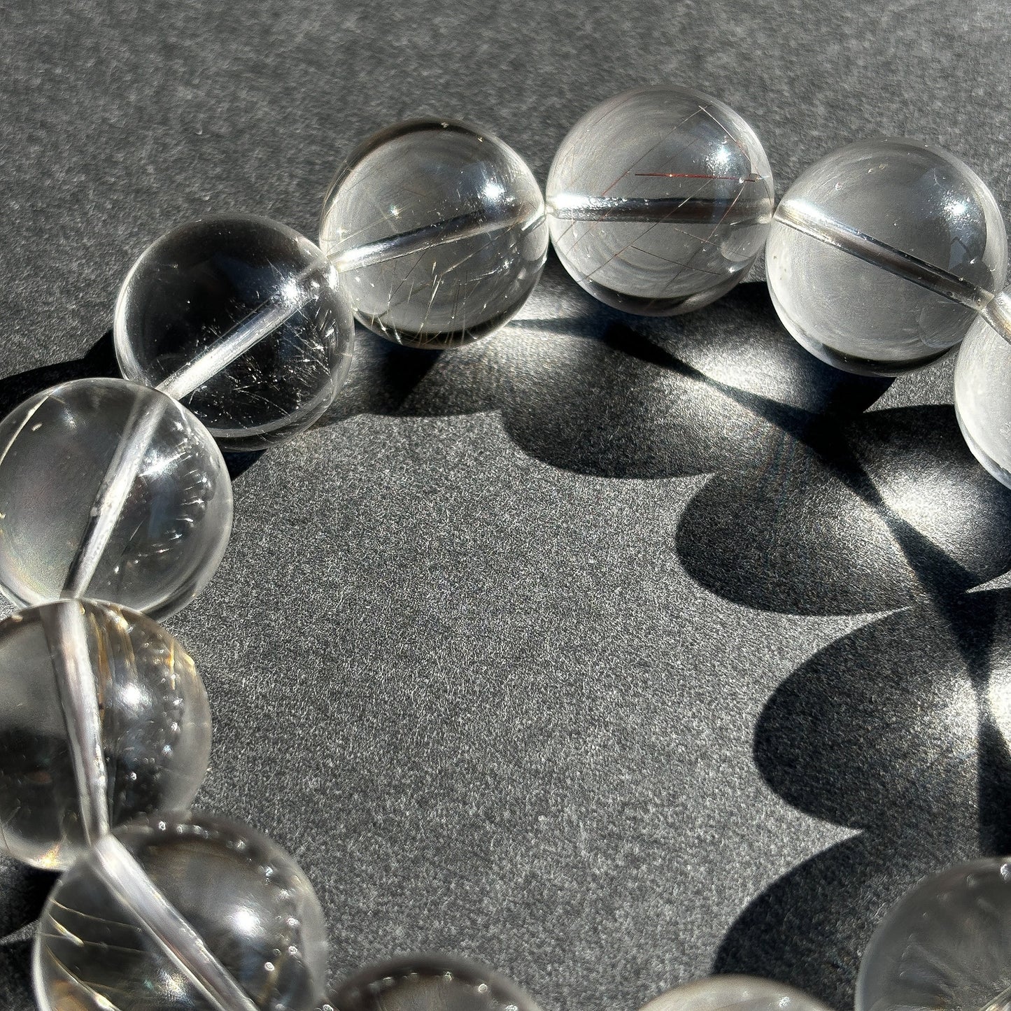 Silver Rutile Crystal Bracelet -  Silver Hair Rutilated Quartz