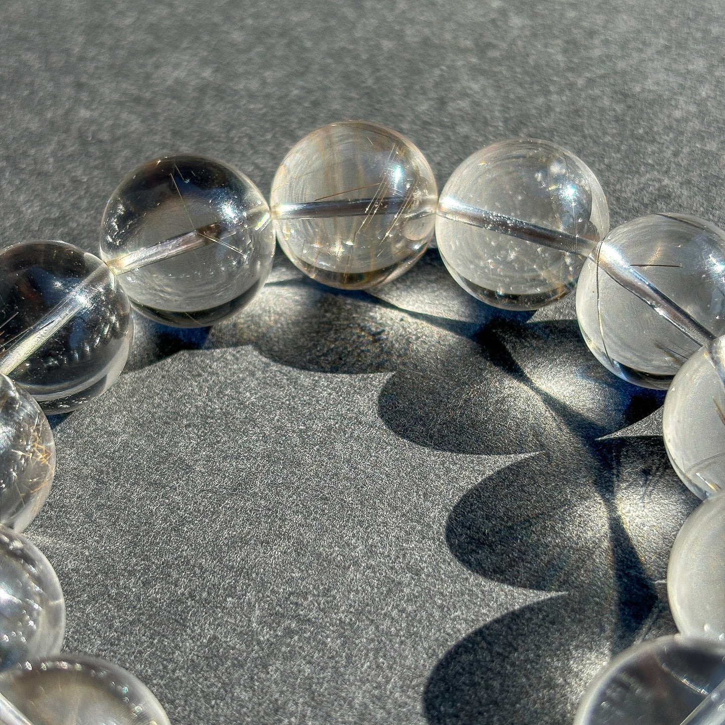 Silver Rutile Crystal Bracelet -  Silver Hair Rutilated Quartz