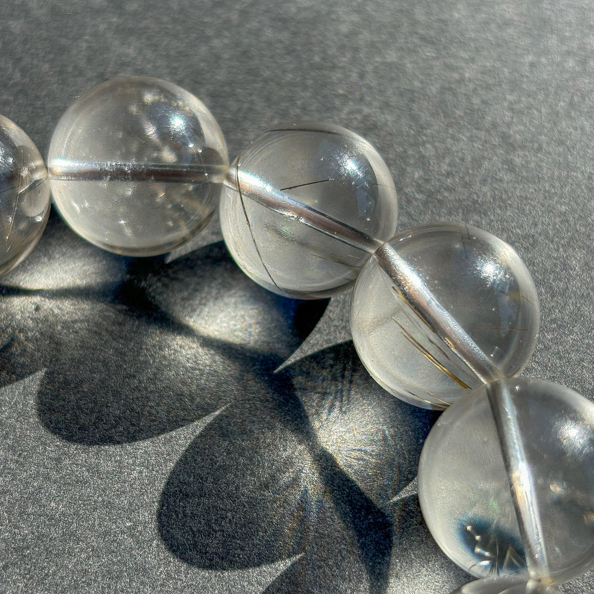 Silver Rutile Crystal Bracelet -  Silver Hair Rutilated Quartz