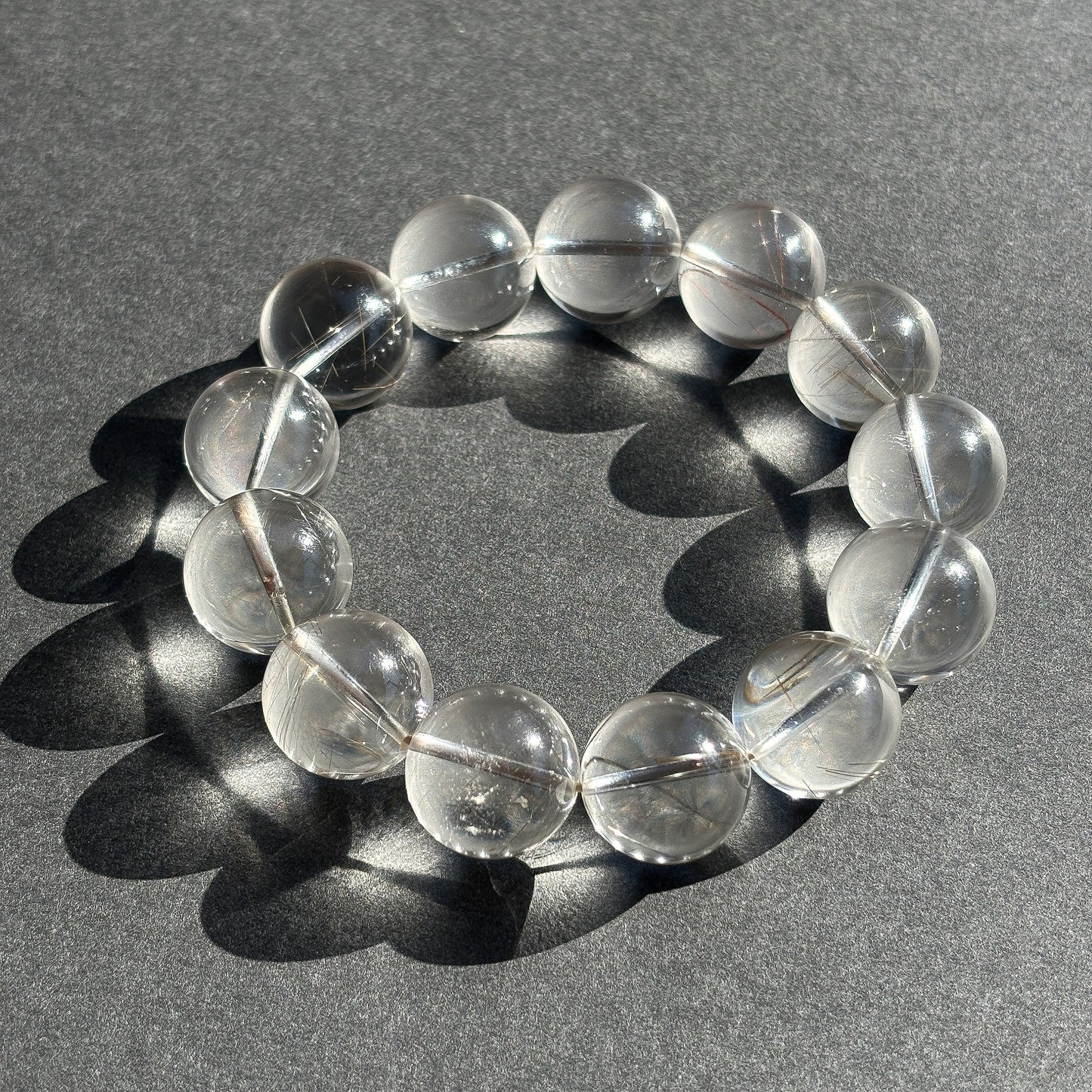 Silver Rutile Crystal Bracelet -  Silver Hair Rutilated Quartz