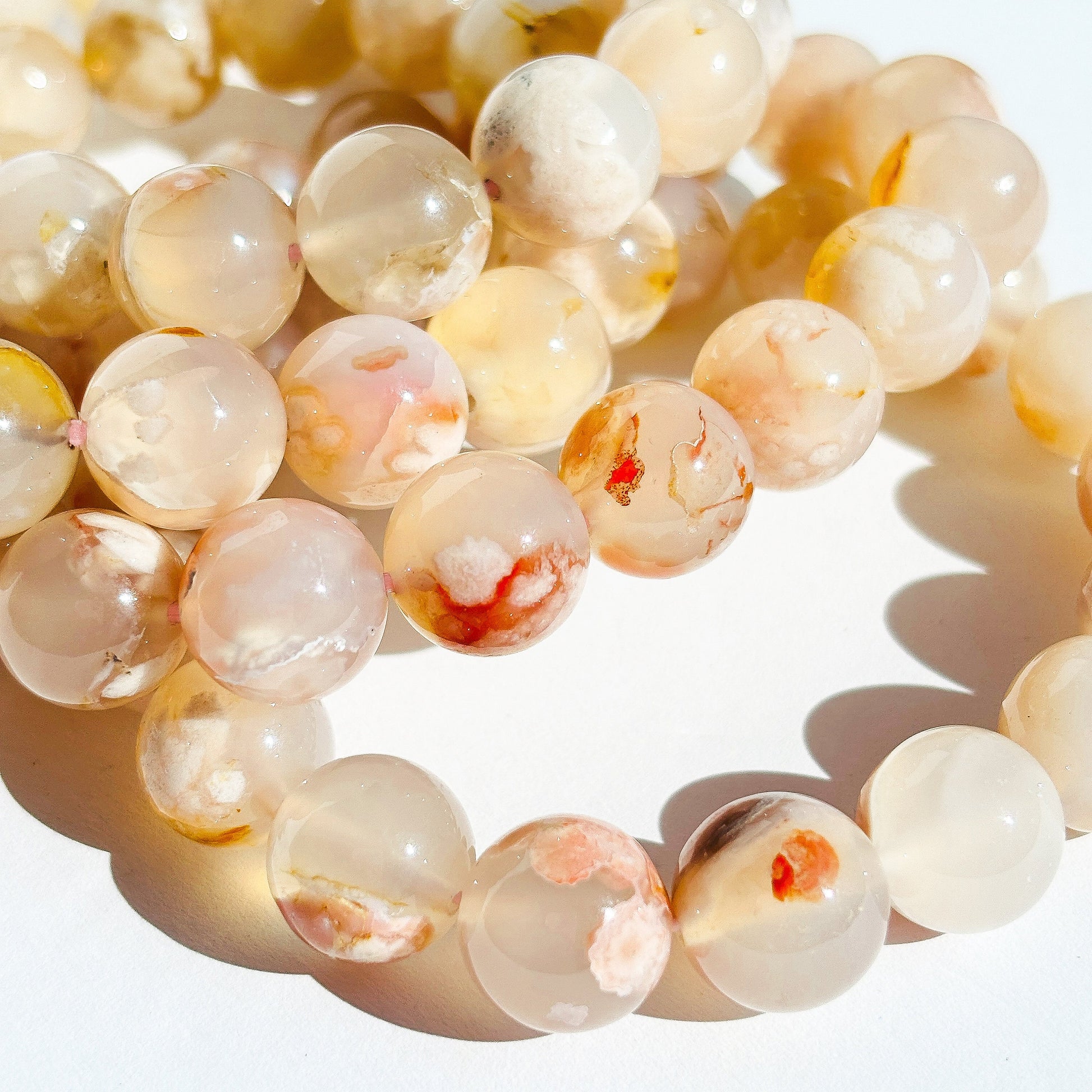 Flower Agate Crystal Handmade Stretch Bracelet