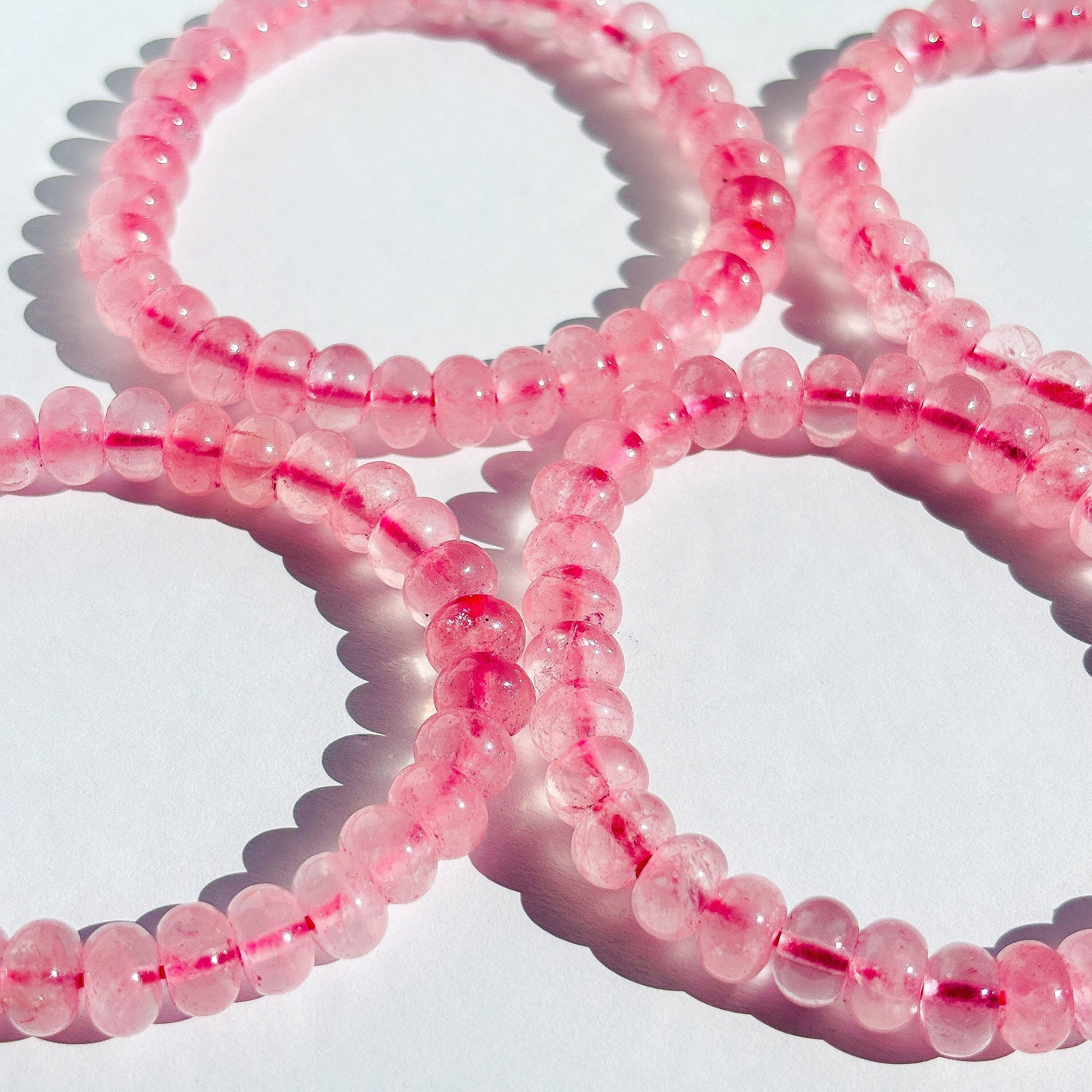 Pink Rose Quartz Crystal Stretch Bracelet