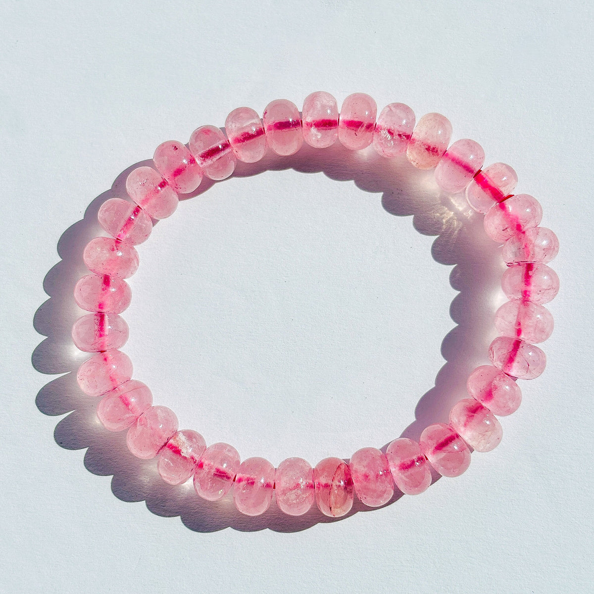 Pink Rose Quartz Crystal Stretch Bracelet