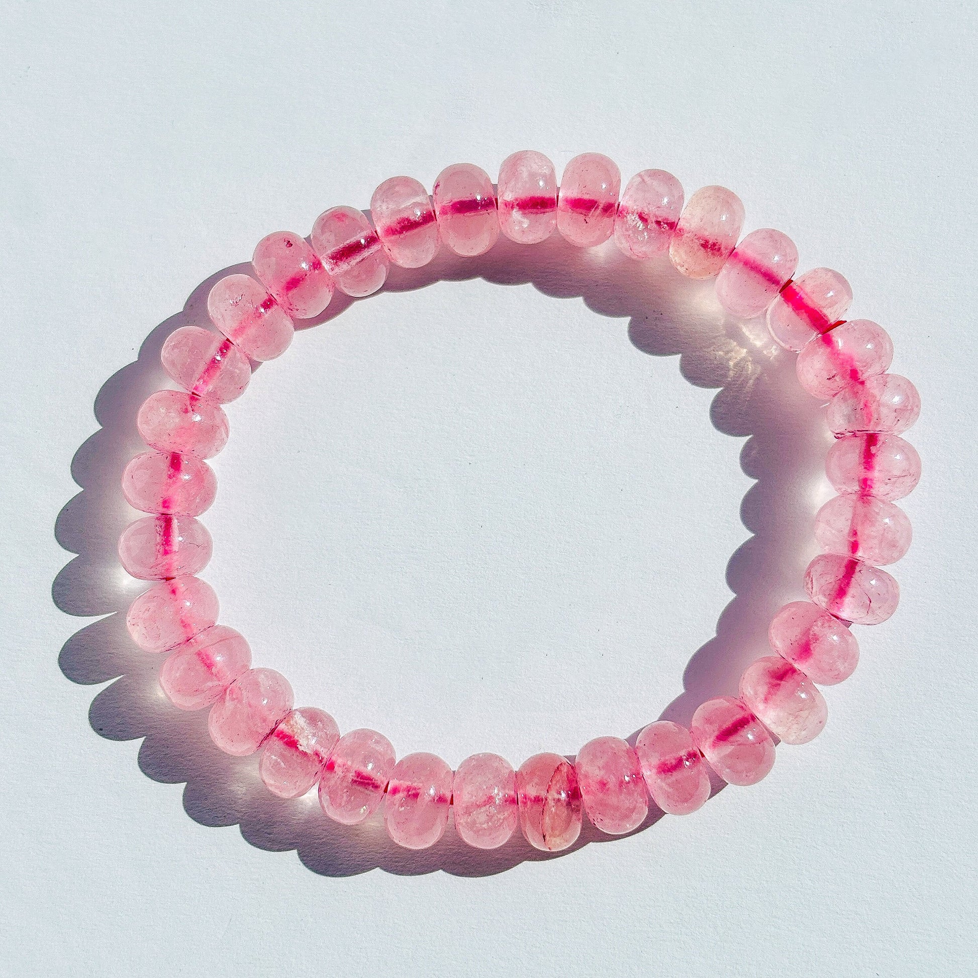 Pink Rose Quartz Crystal Stretch Bracelet