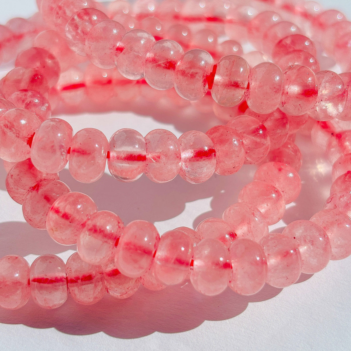 Pink Rose Quartz Crystal Stretch Bracelet