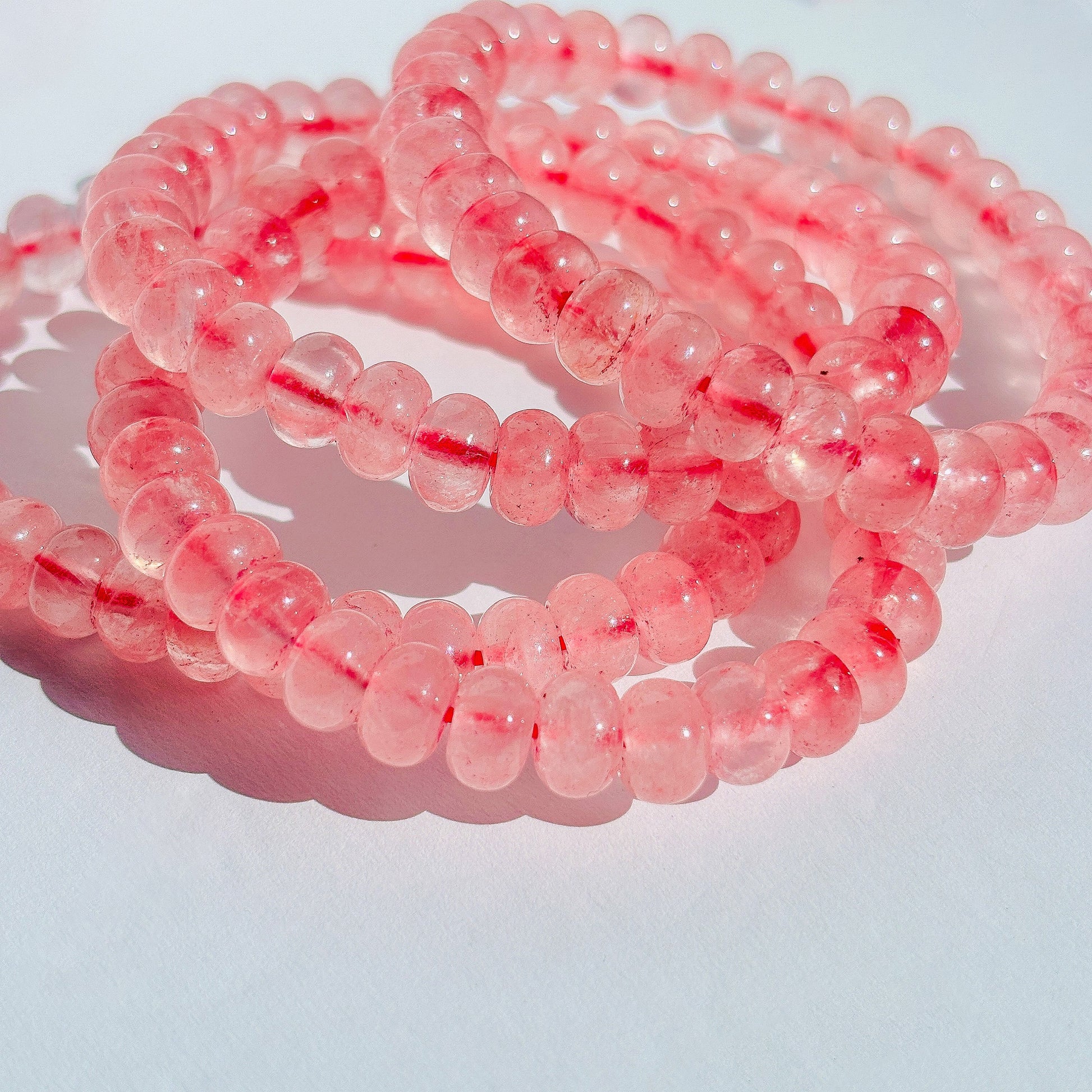 Pink Rose Quartz Crystal Stretch Bracelet