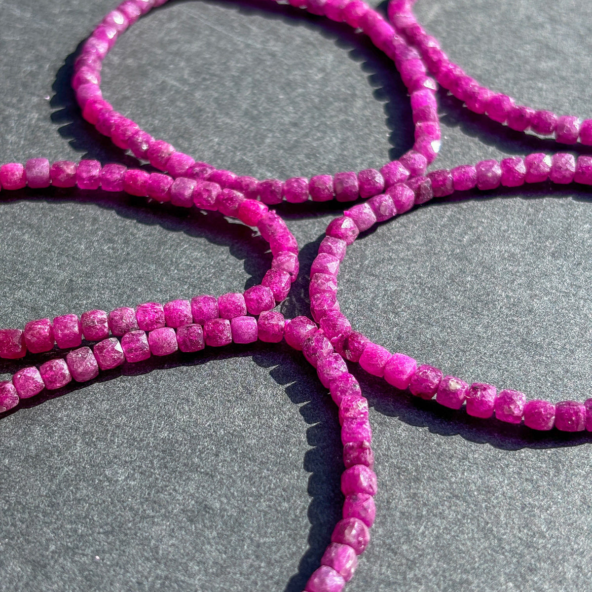 Faceted Ruby Gemstone Bracelet