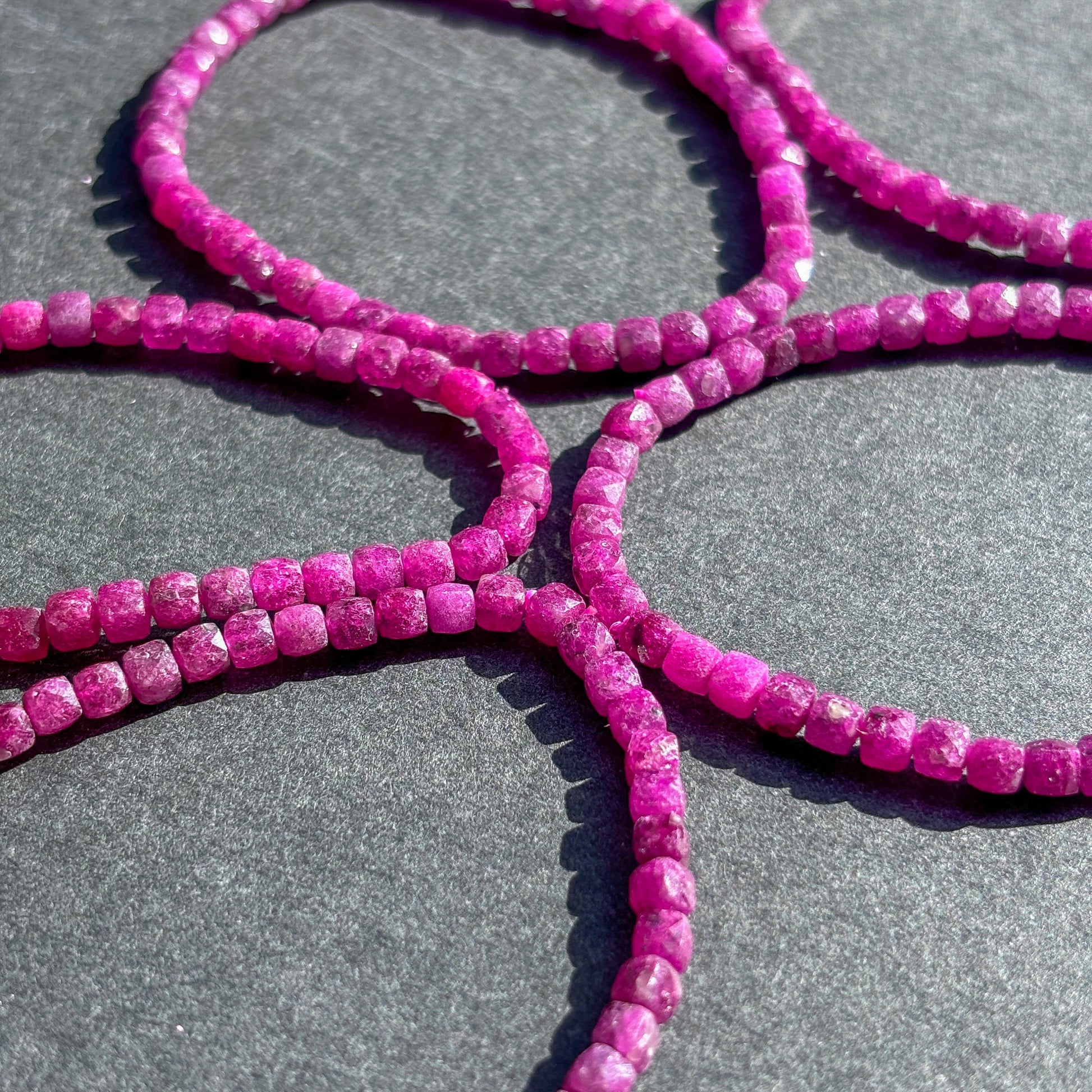 Faceted Ruby Gemstone Bracelet