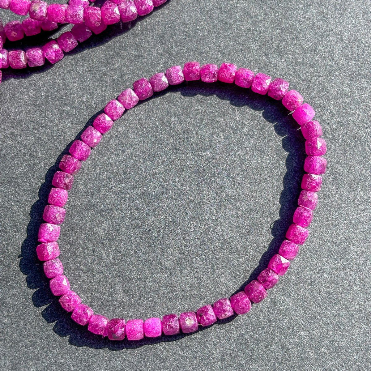 Faceted Ruby Gemstone Bracelet