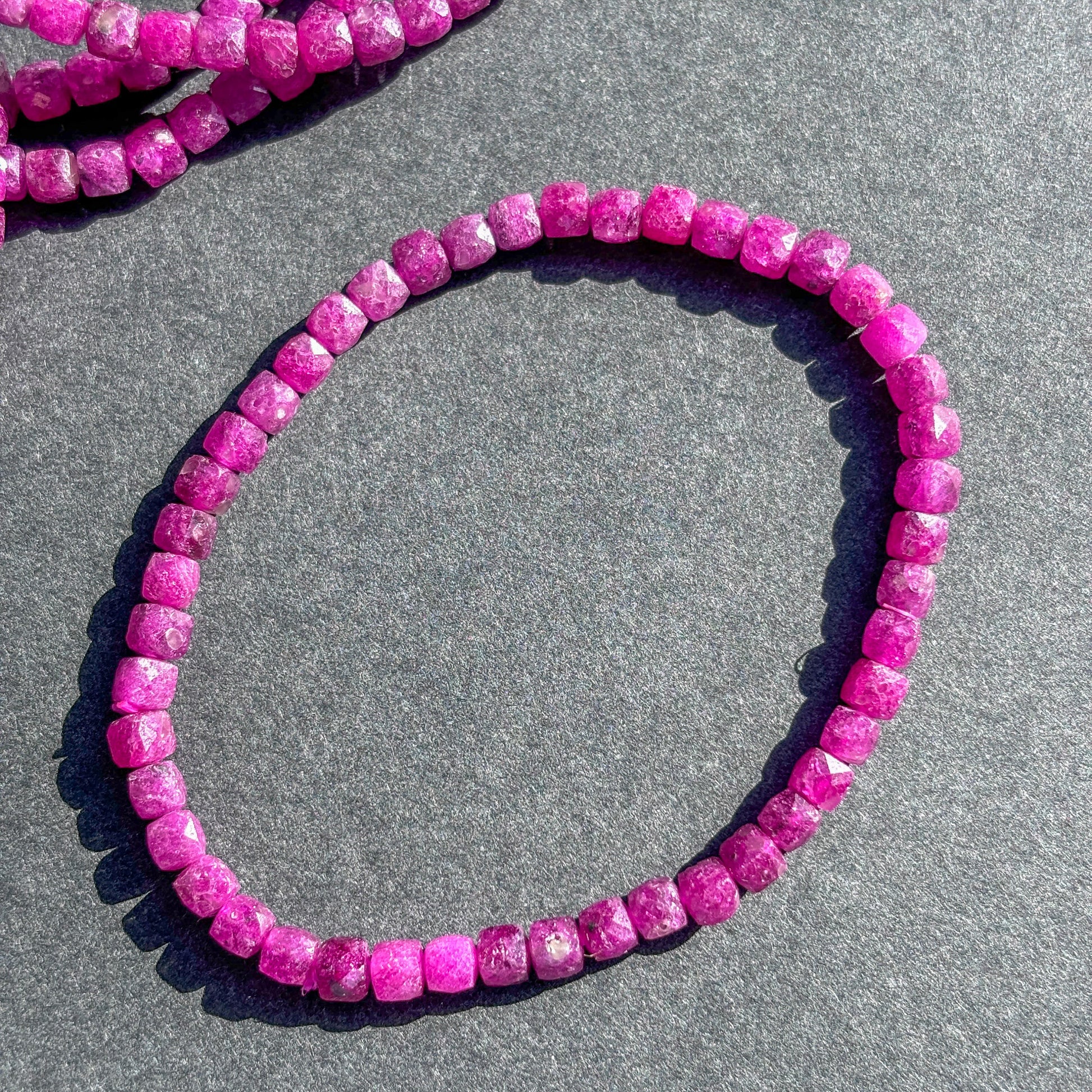 Faceted Ruby Gemstone Bracelet