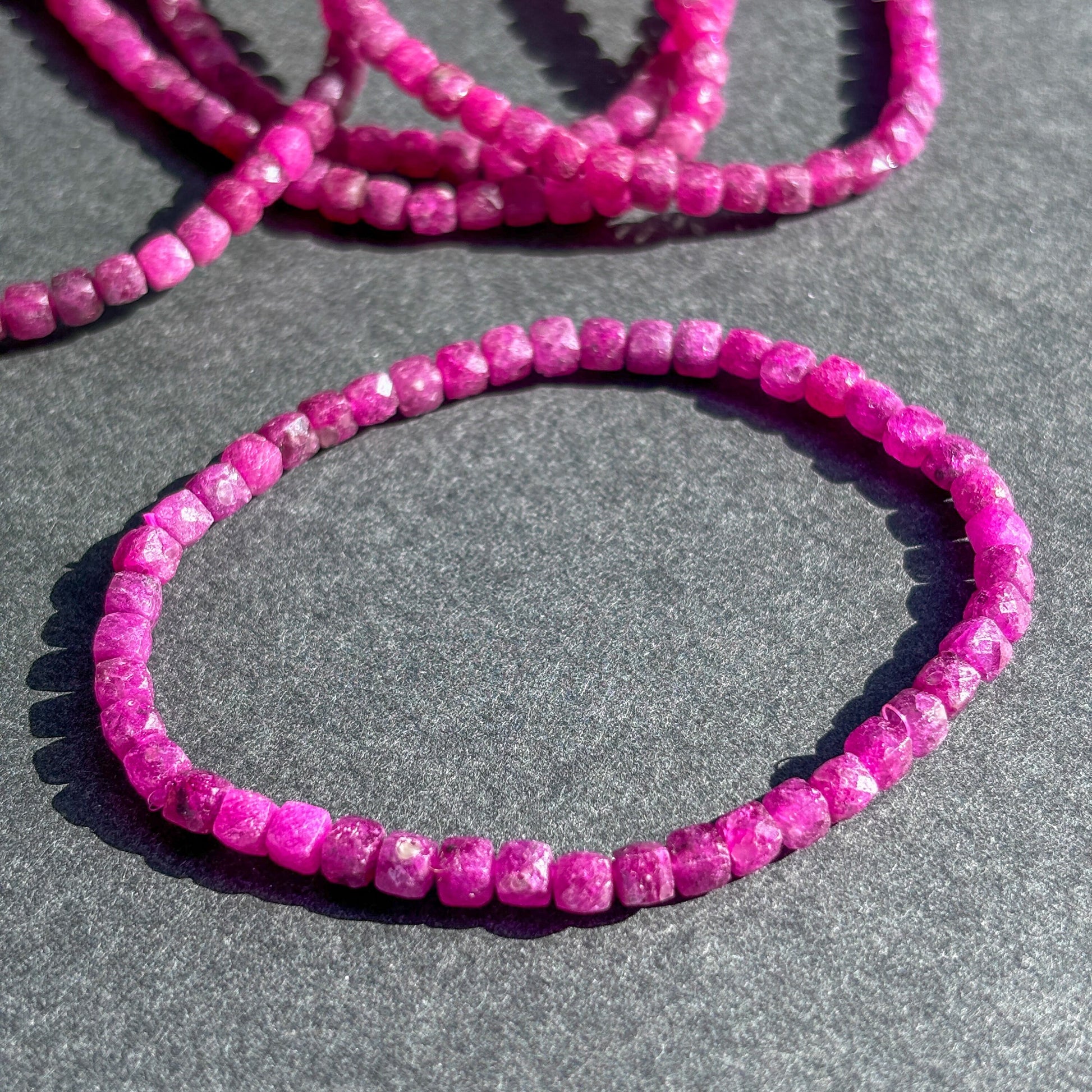Faceted Ruby Gemstone Bracelet