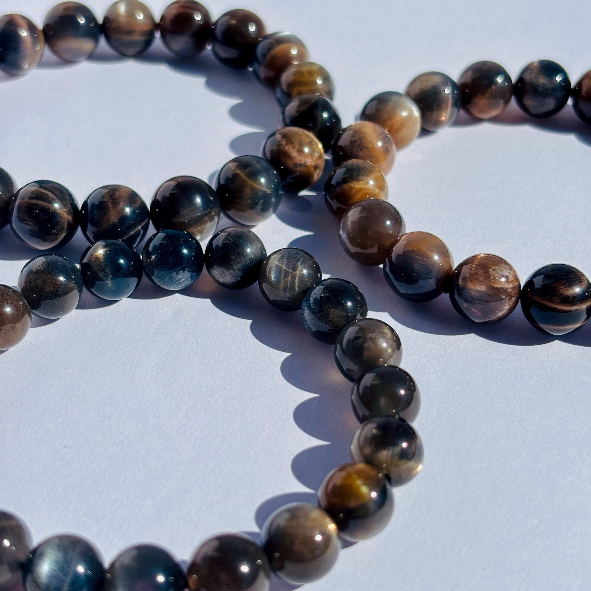 Black Moonstone Crystal Handmade Stretch Bracelet
