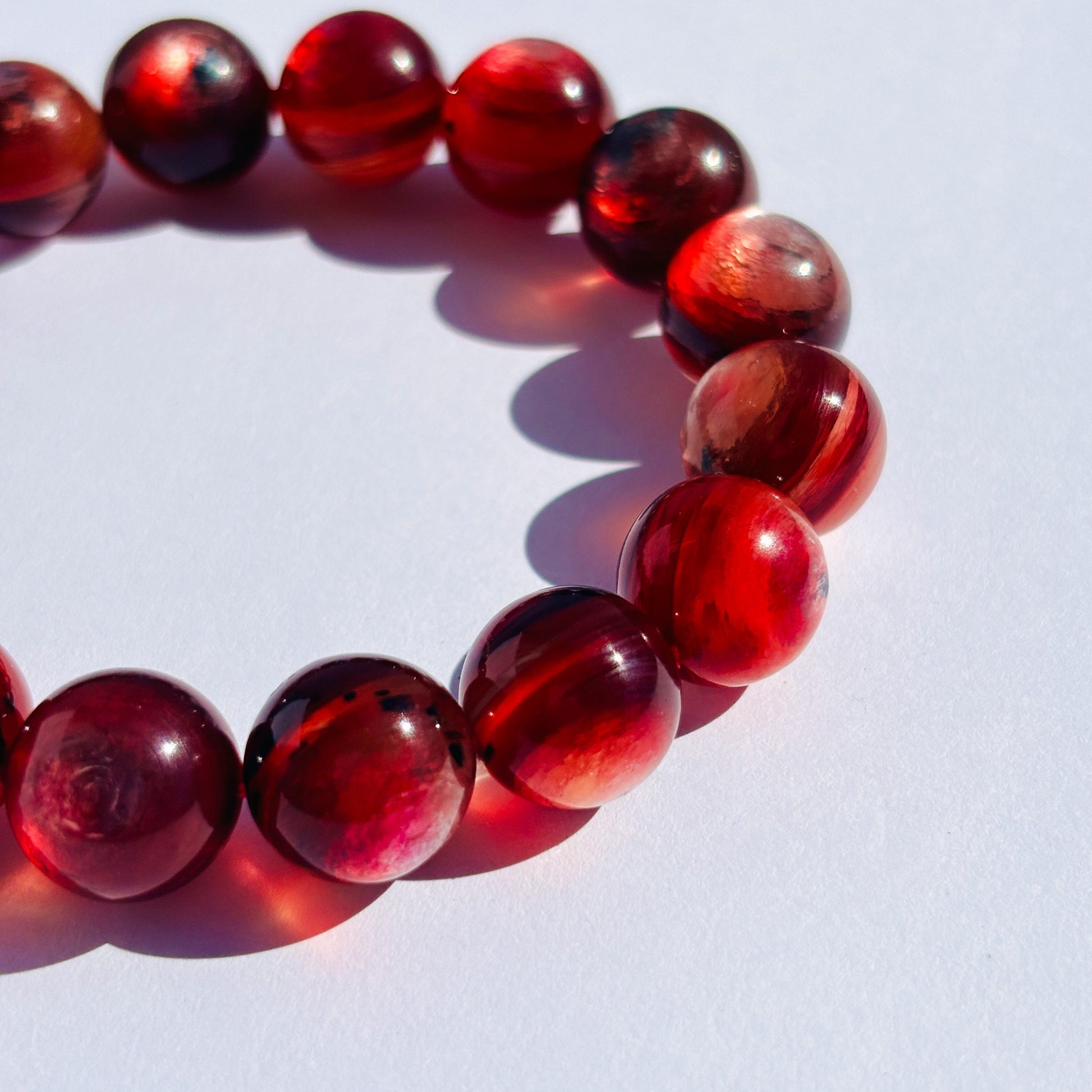 Juicy Deep Pink Mica Chunky Crystal Bracelet