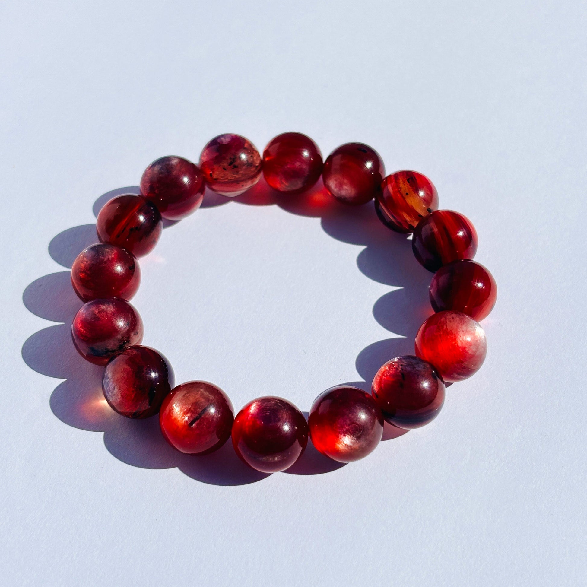 Juicy Deep Pink Mica Chunky Crystal Bracelet