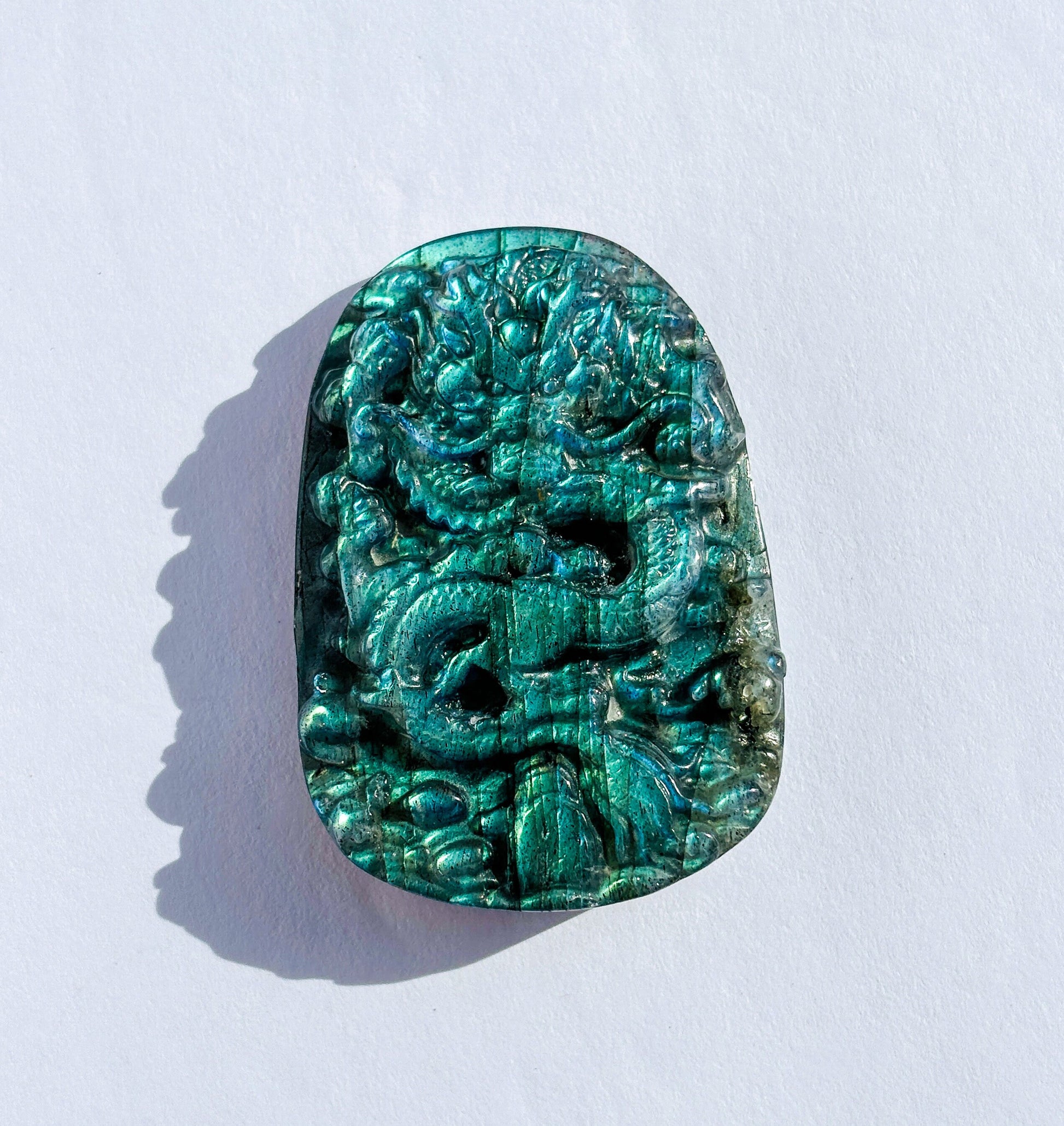 Labradorite Dragon Crystal Gemstone Pendant