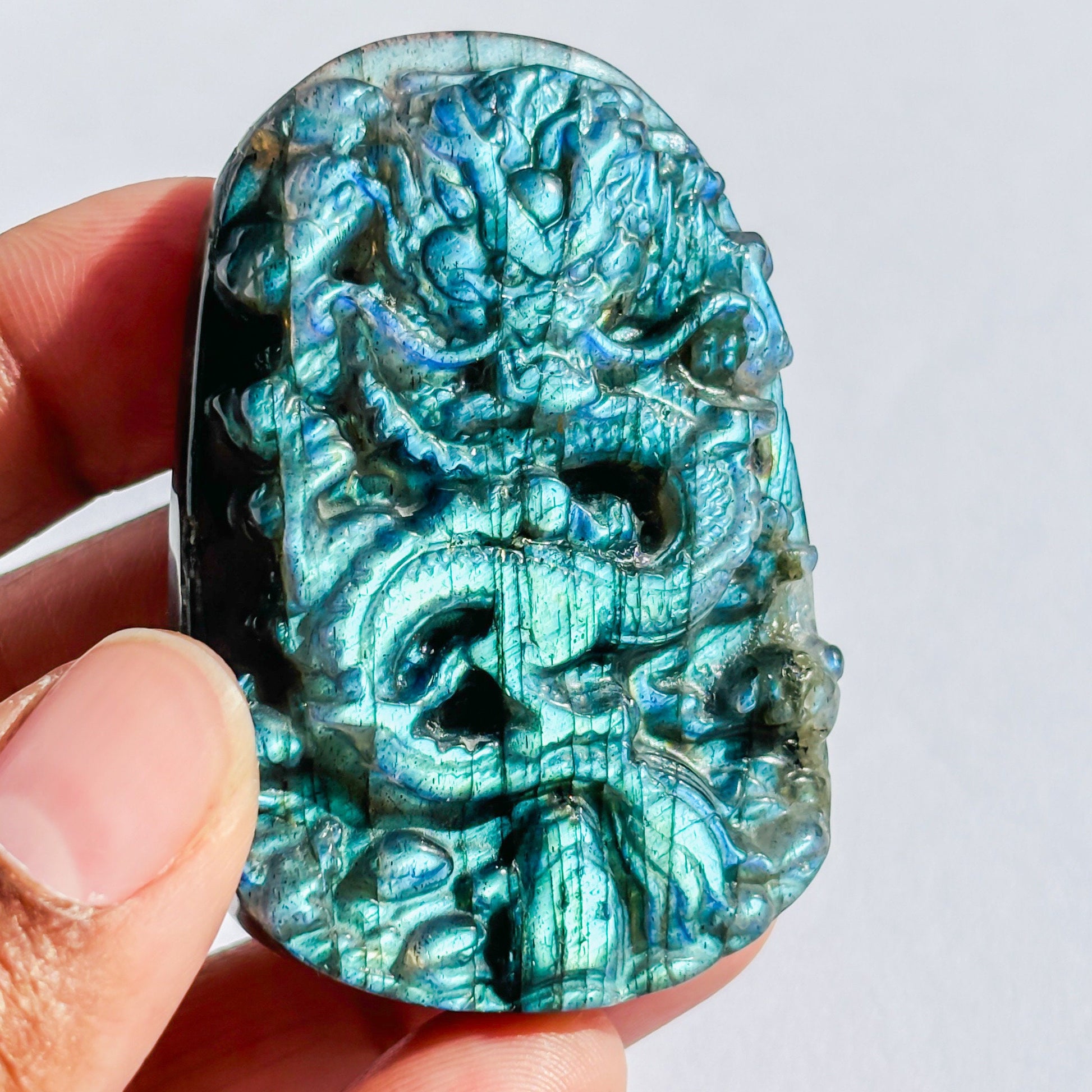 Labradorite Dragon Crystal Gemstone Pendant
