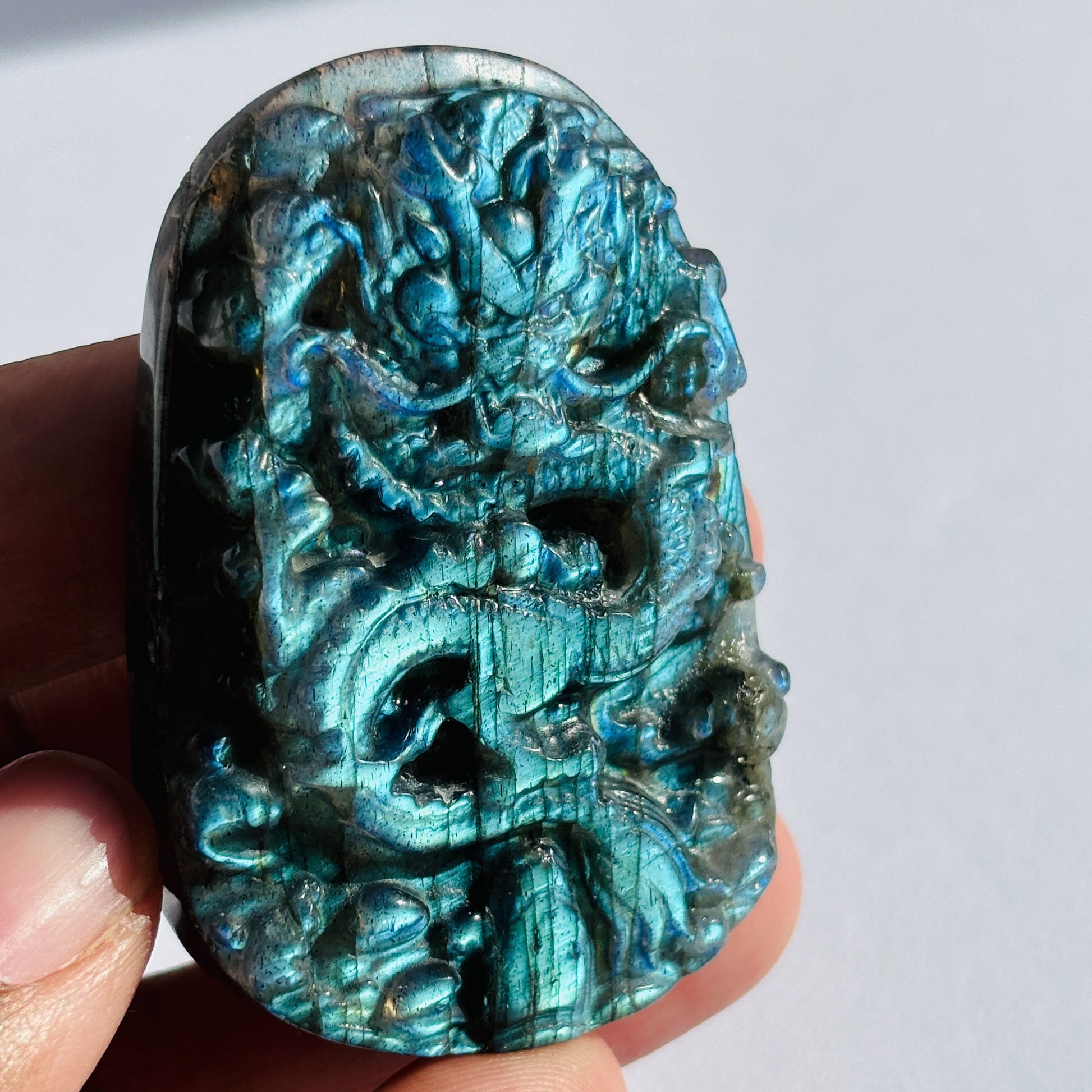Labradorite Dragon Crystal Gemstone Pendant