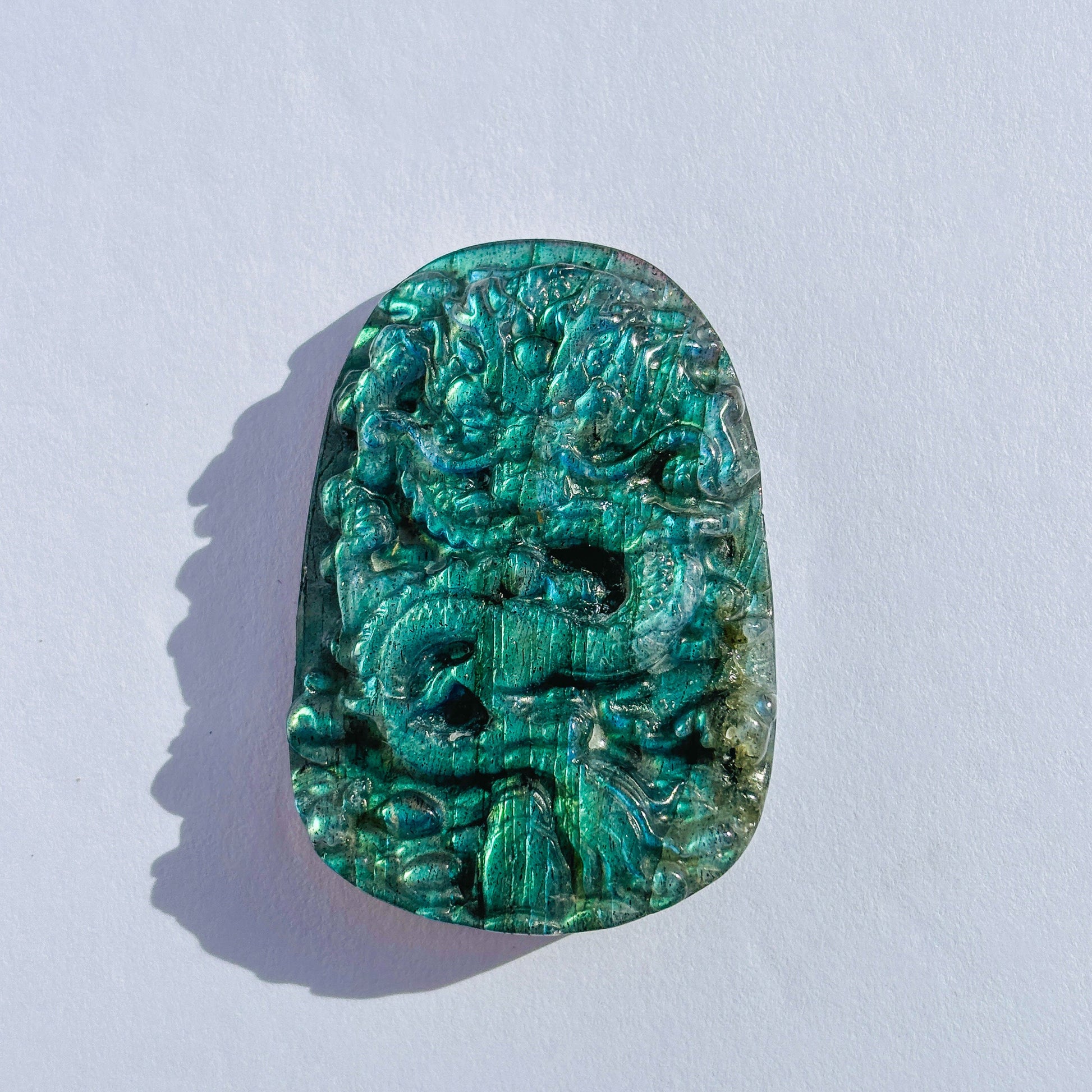 Labradorite Dragon Crystal Gemstone Pendant